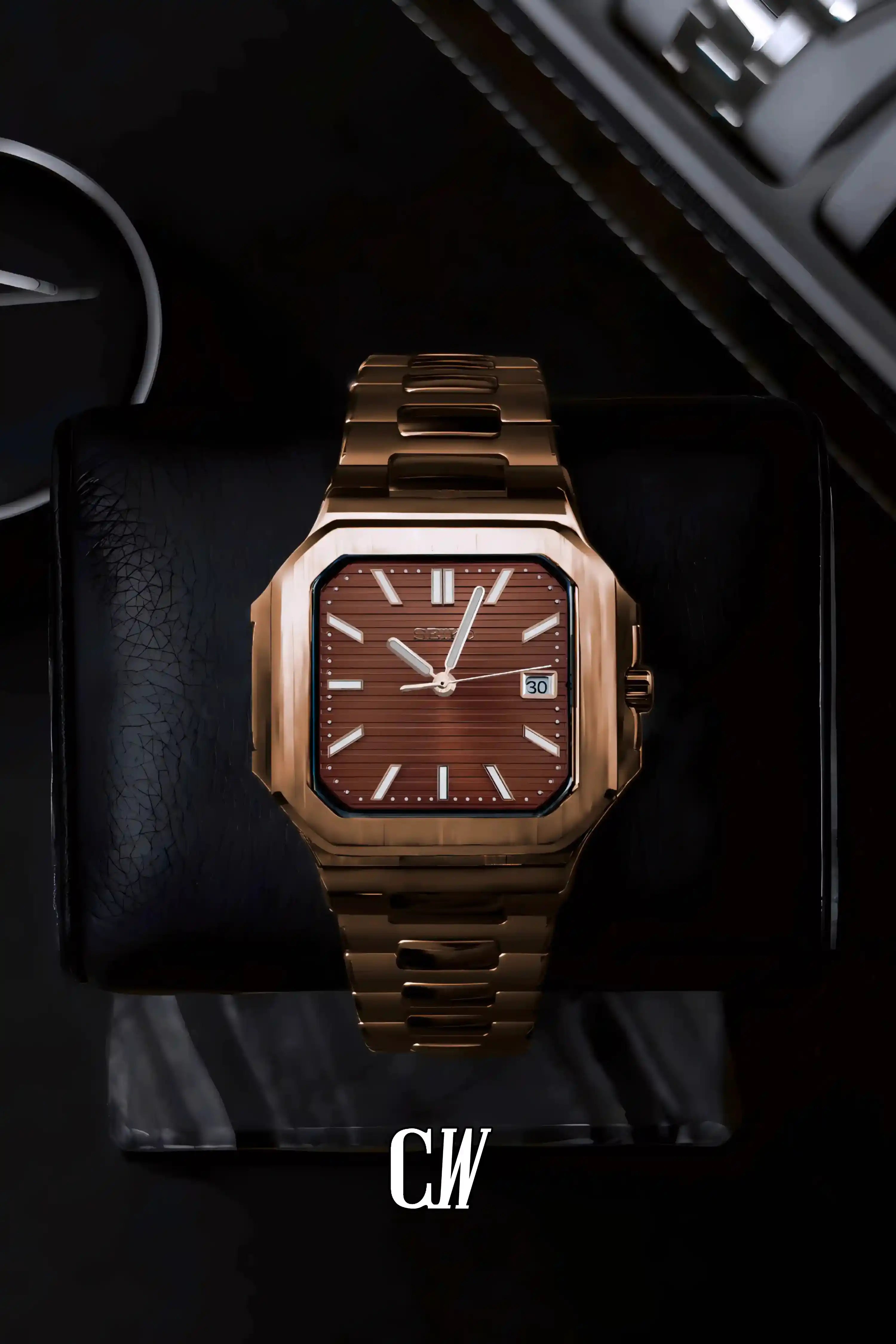 Seikocubitus mod watch rose gold brown