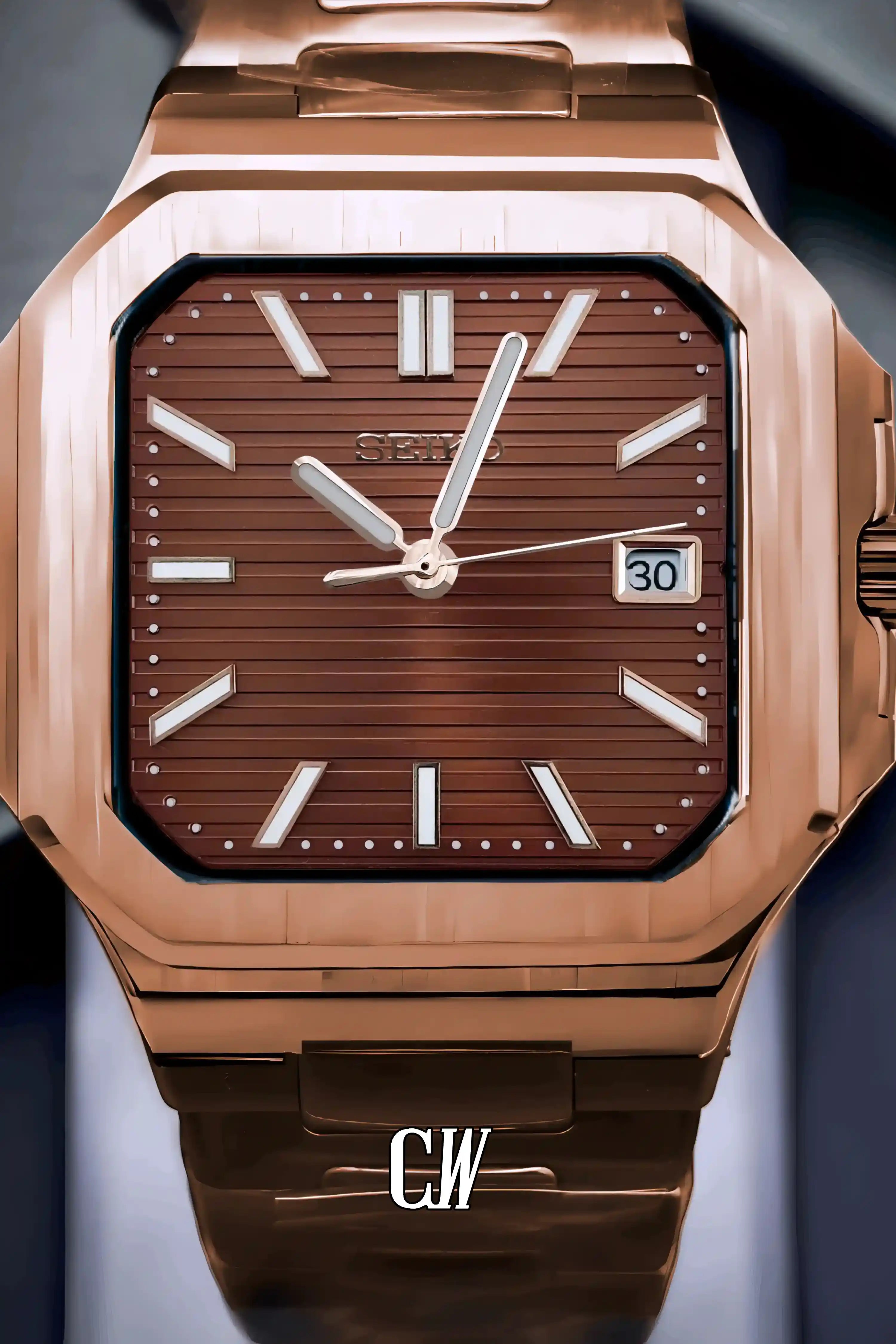 Seikocubitus mod watch rose gold brown