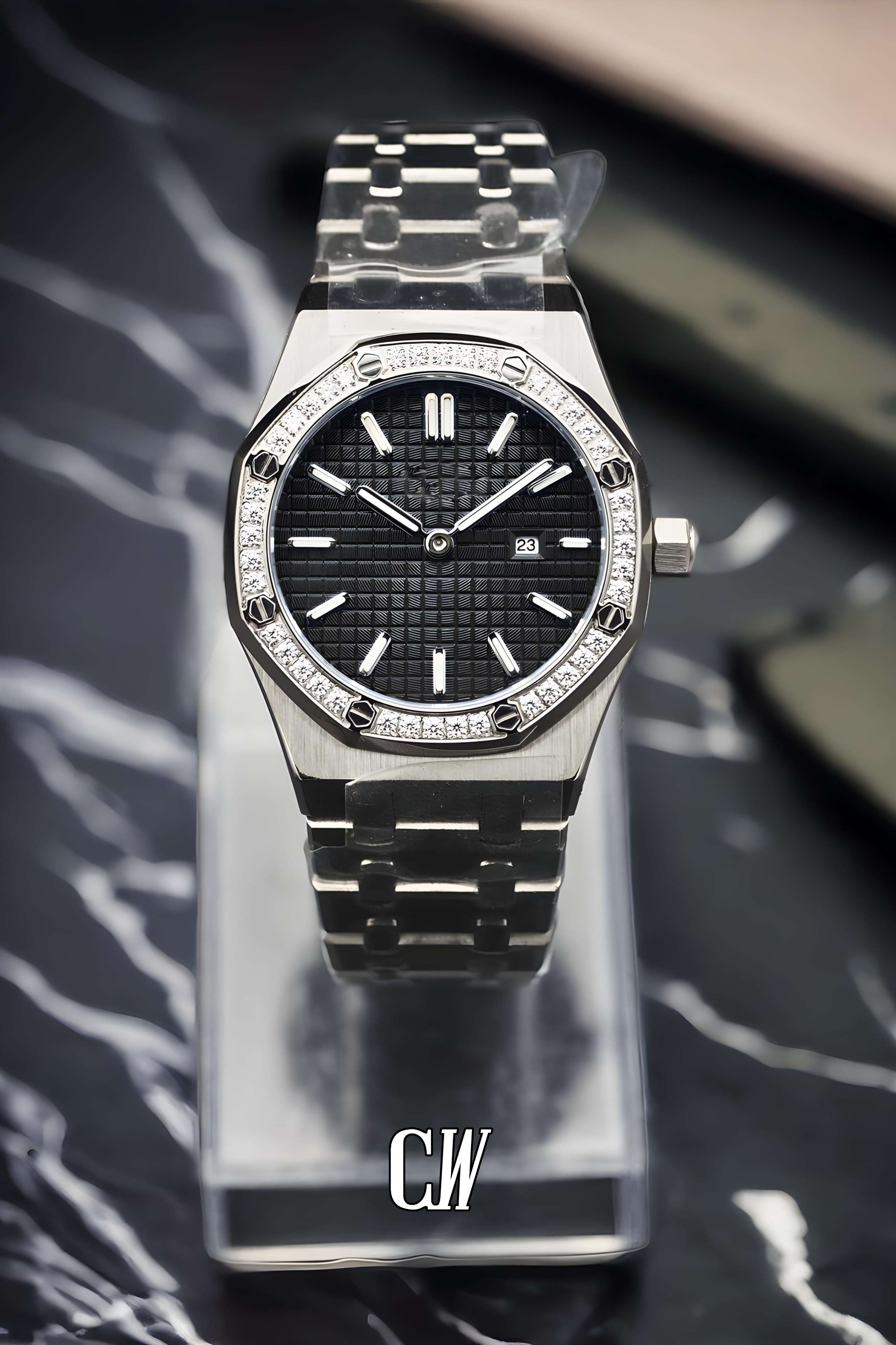 Ladies mod Royal Seikoak watch iced 'black'