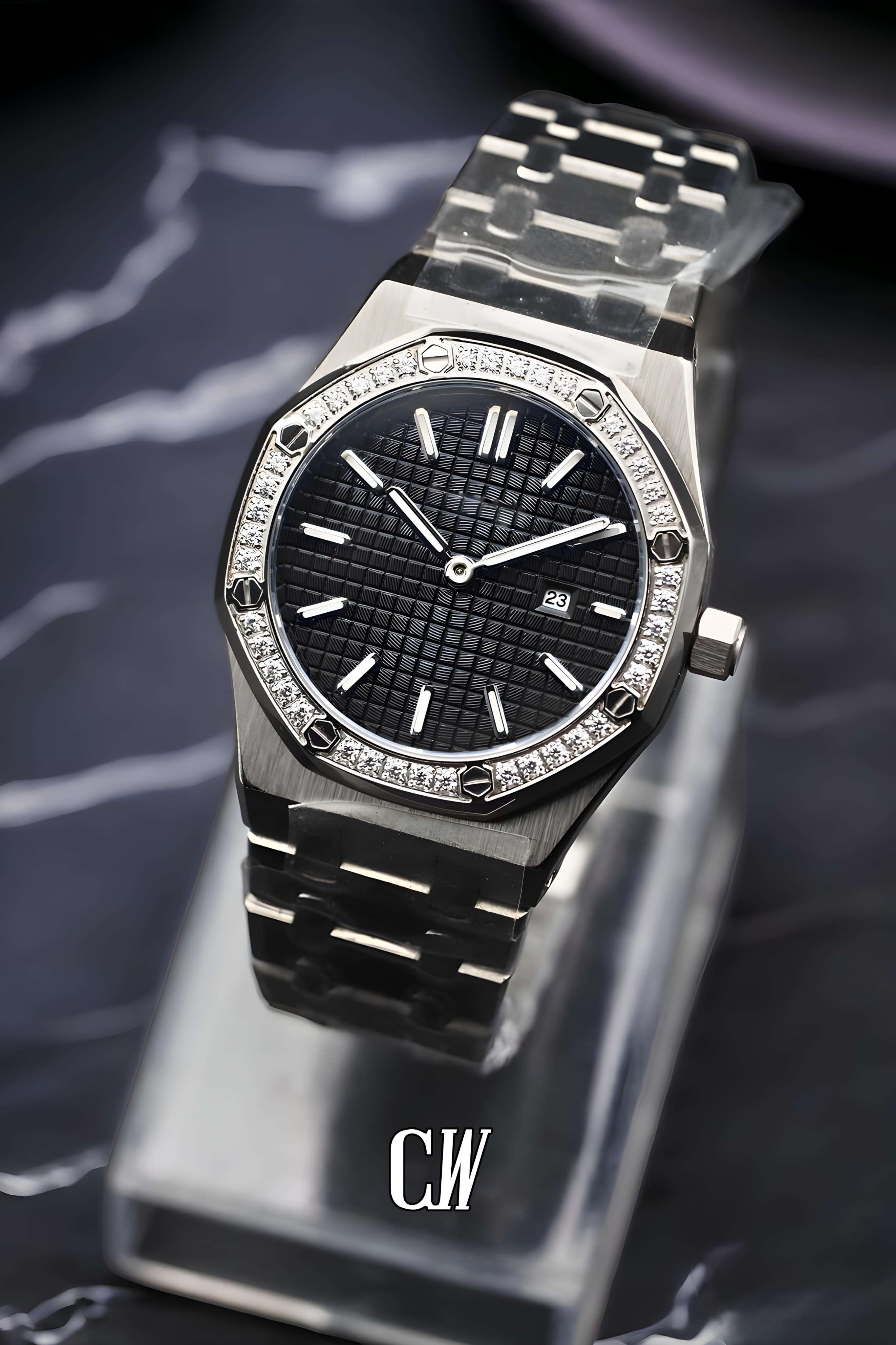 Ladies mod Royal Seikoak watch iced 'black'