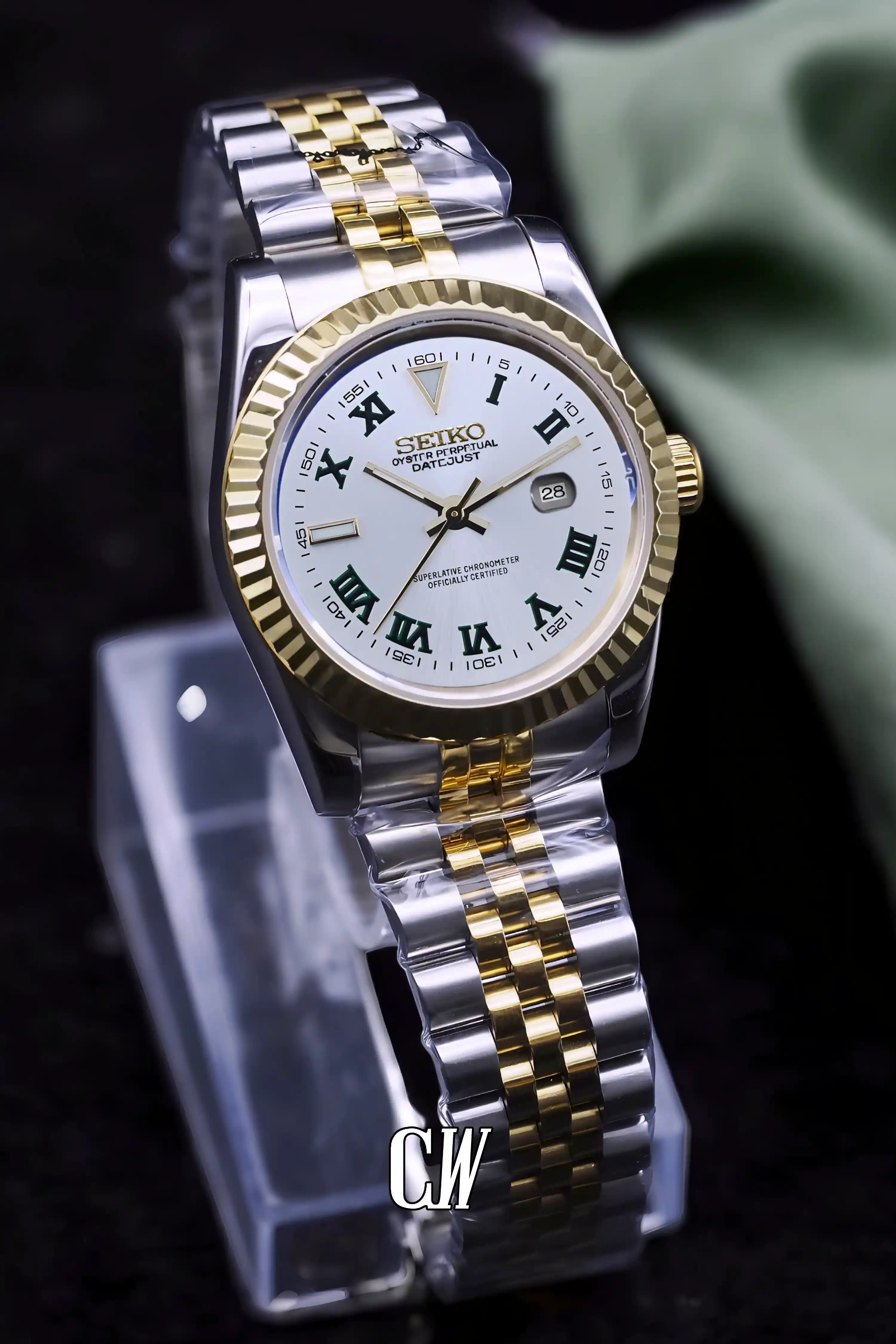 Ladies DJ mod watch 31mm wimbledon two tone gold white-Circa Watch Labs
