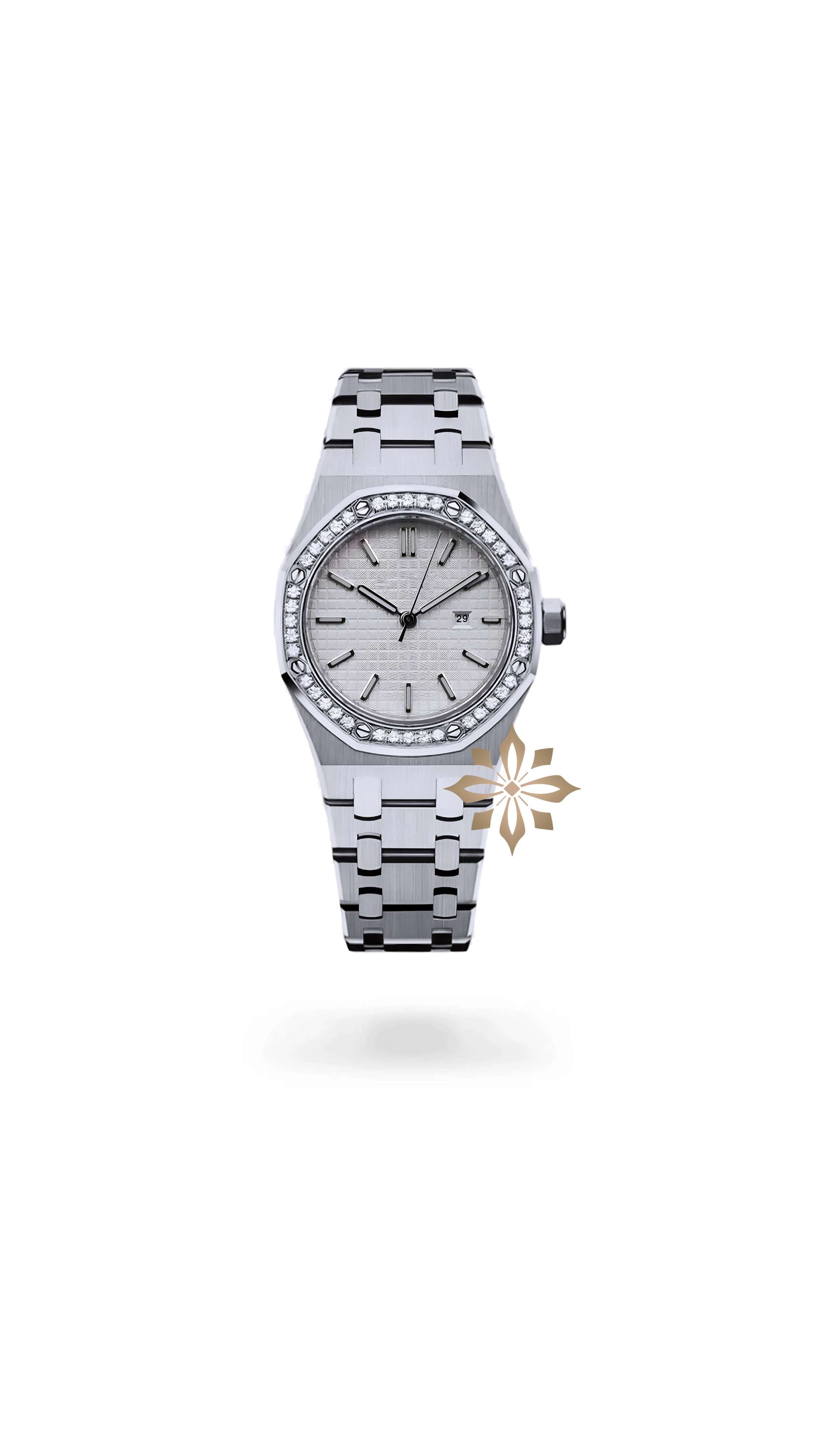 Ladies mod Royal Seikoak watch iced 'white'