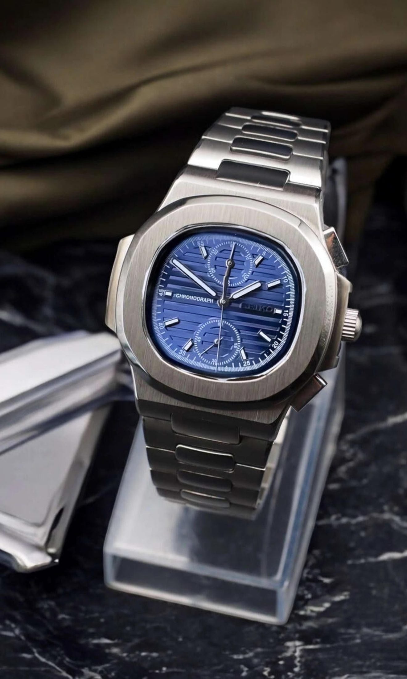 Nautiko mod chronograph watch blue-Circa Watch Labs