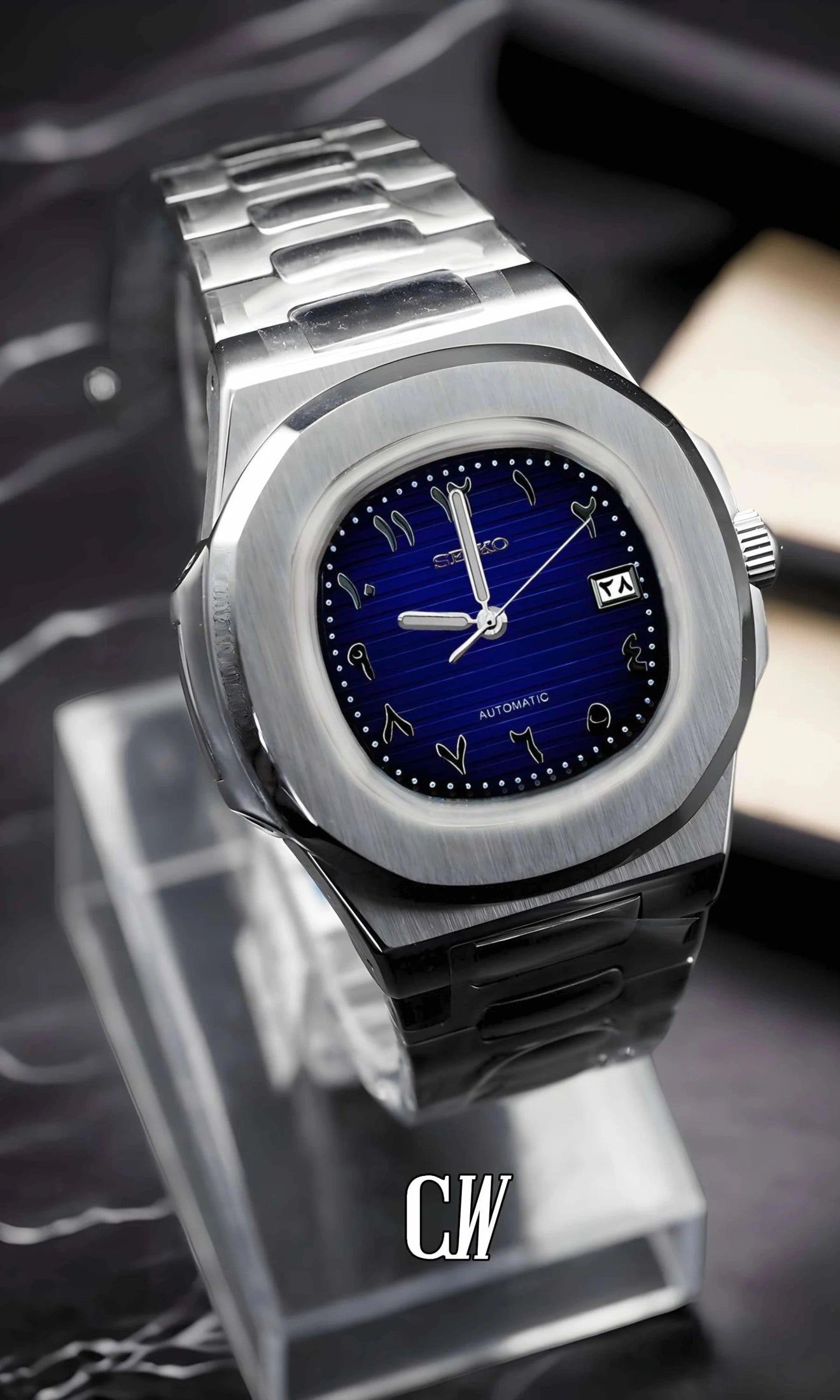 Nautiko mod watch arabic blue-Circa Watch Labs