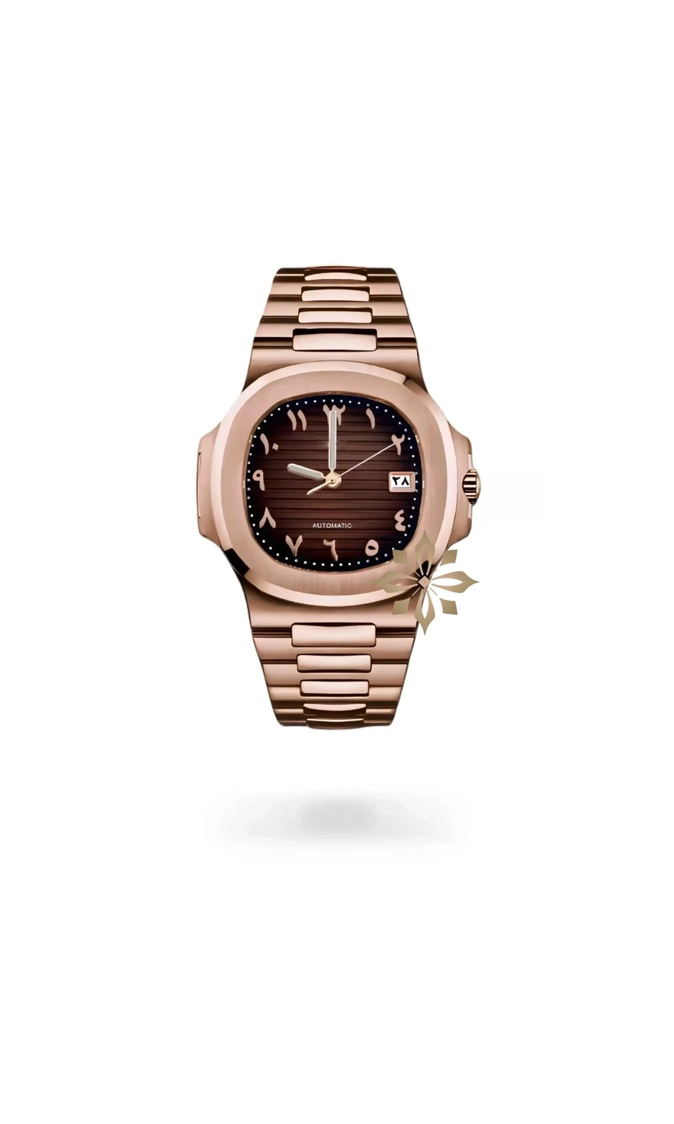 Nautiko mod watch arabic brown rose gold