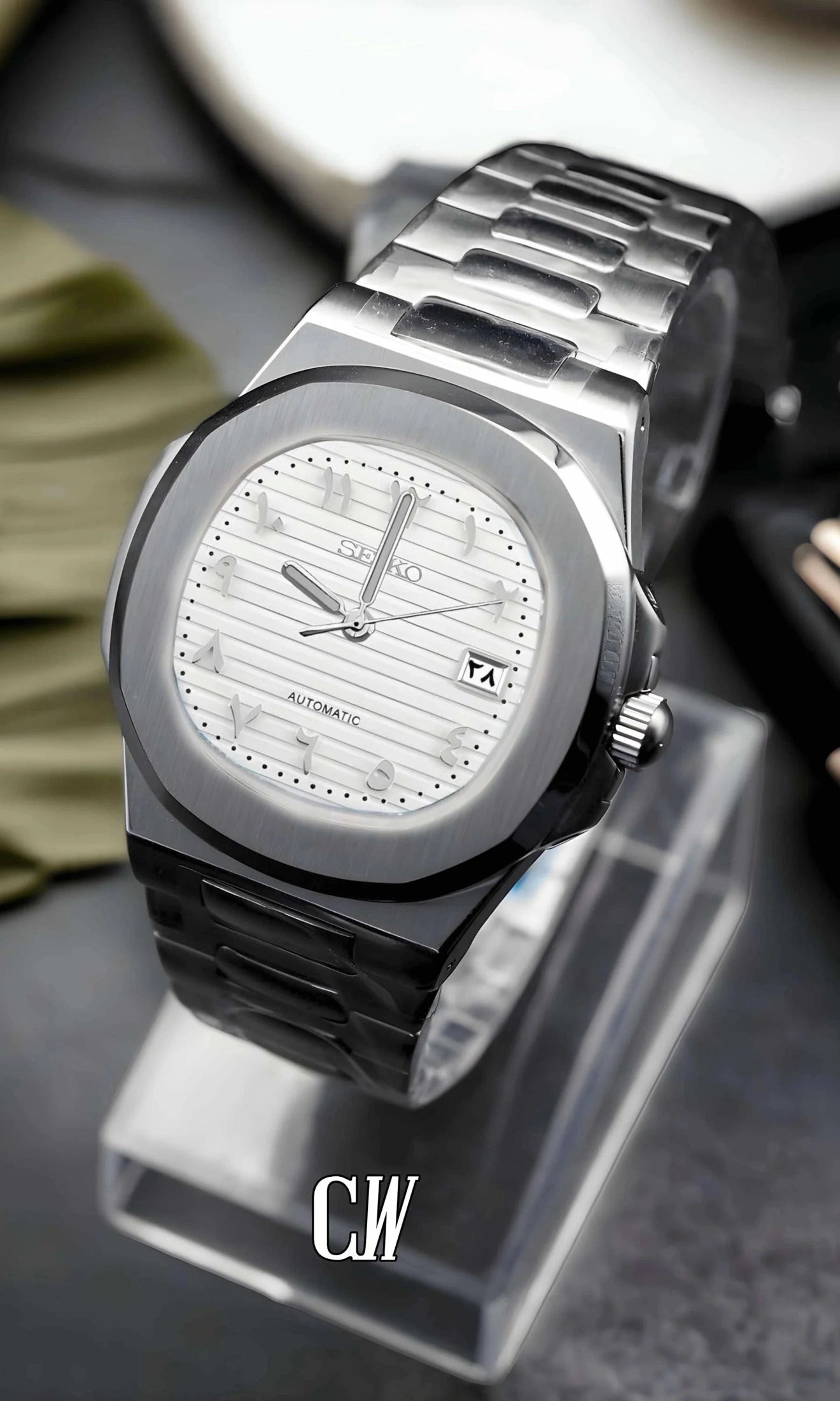 Nautiko mod watch arabic white-Circa Watch Labs