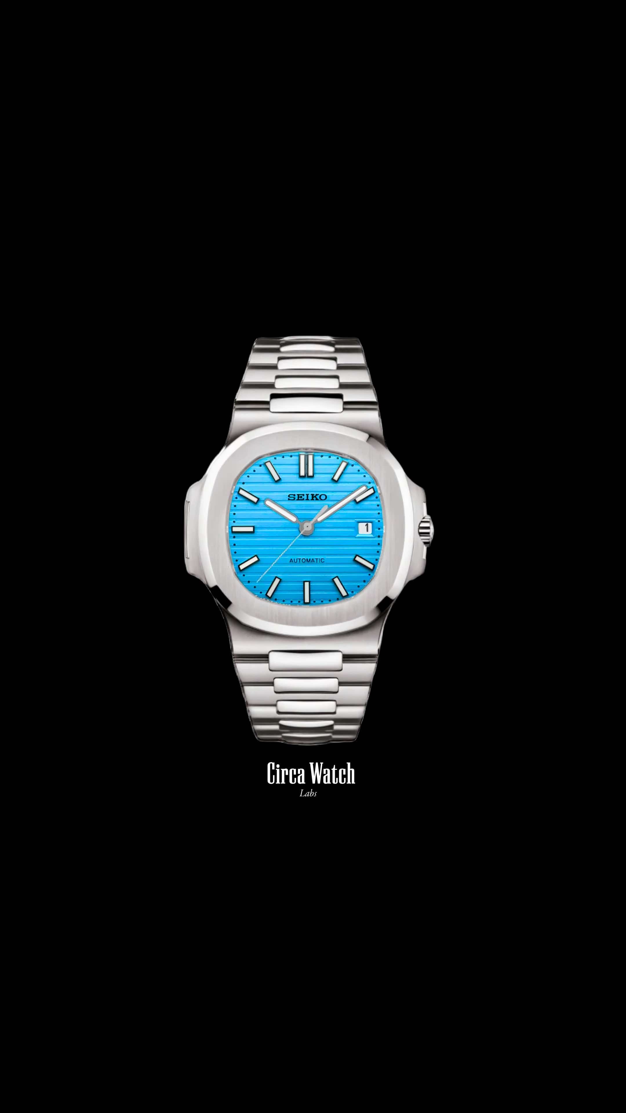 Seikonautilus mod watch baby blue