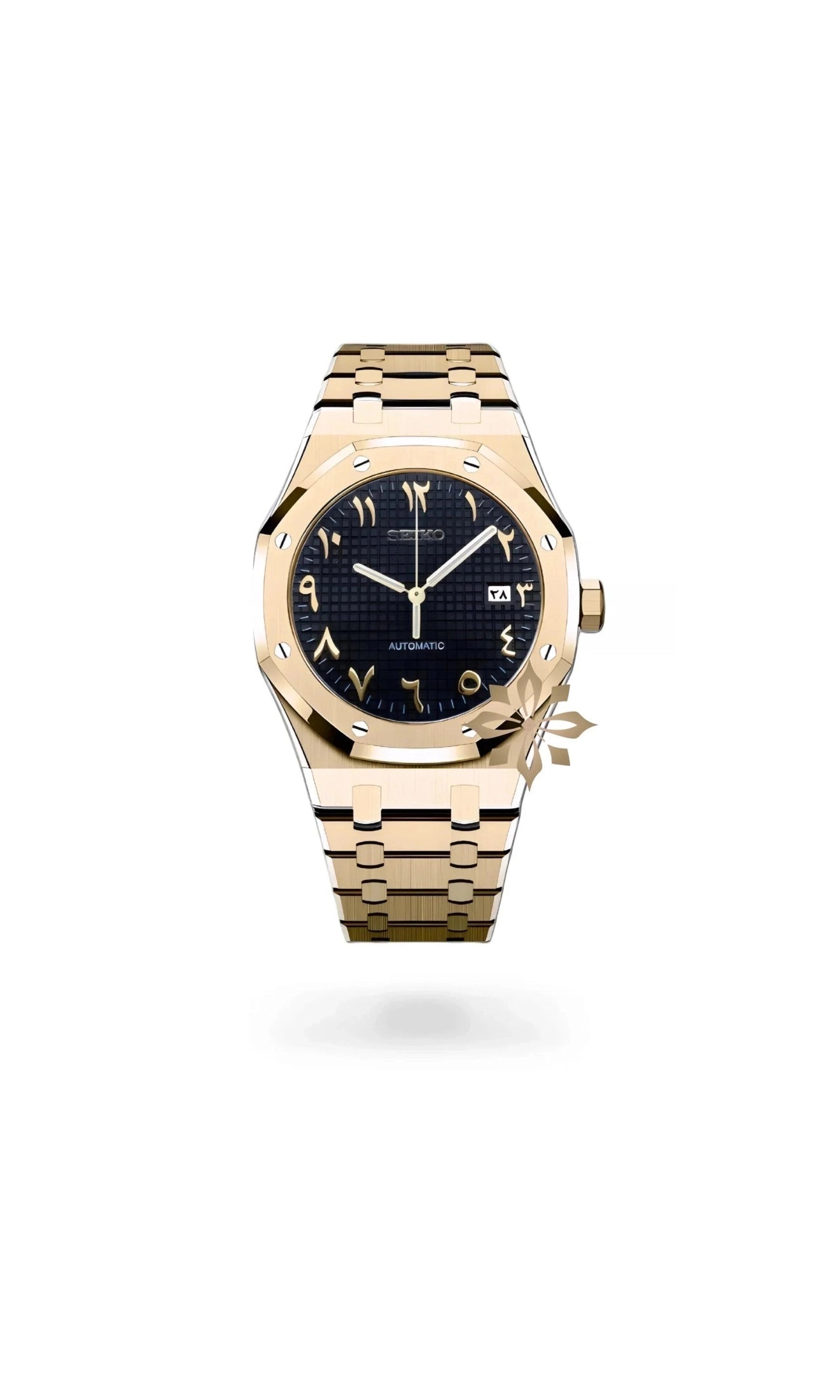 Oak mod automatic watch 'black gold' arabic-Circa Watch Labs