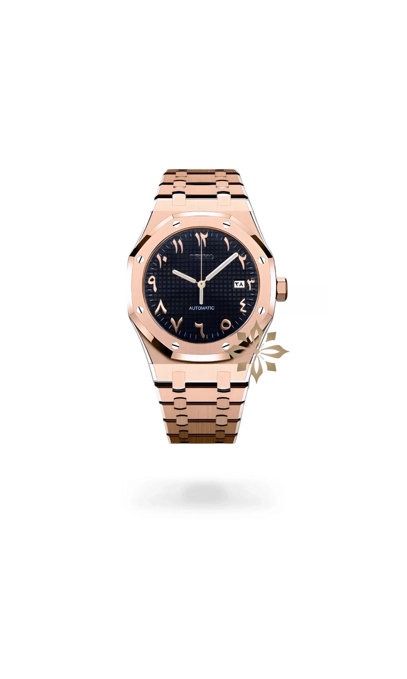 Oak mod automatic watch 'black rose gold' arabic-Circa Watch Labs