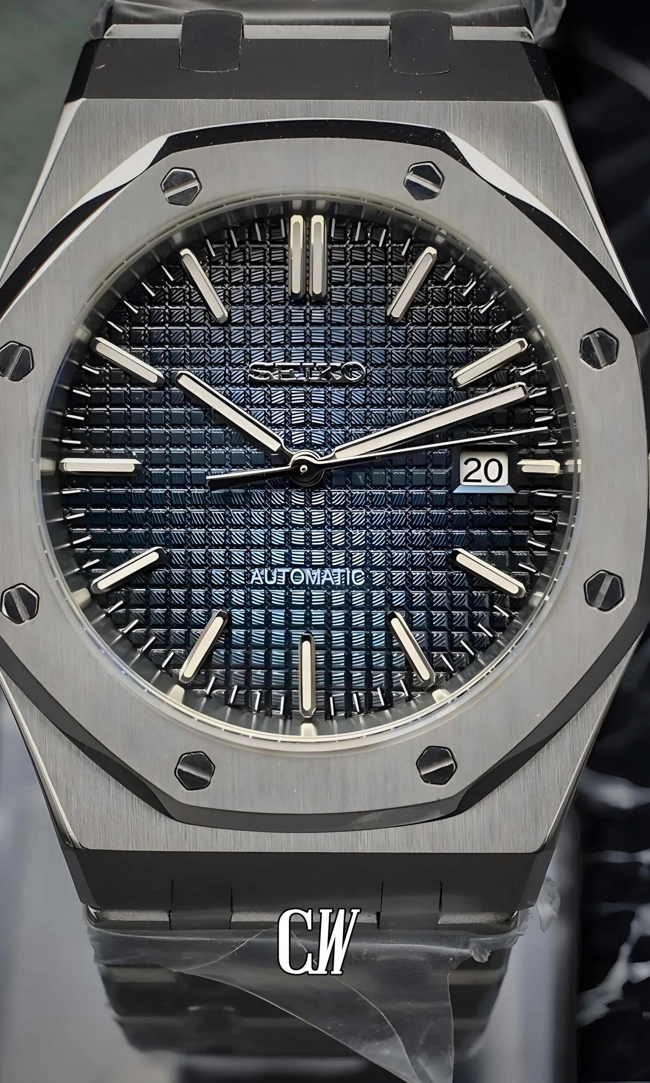 Oak mod automatic watch 'blue'-Circa Watch Labs