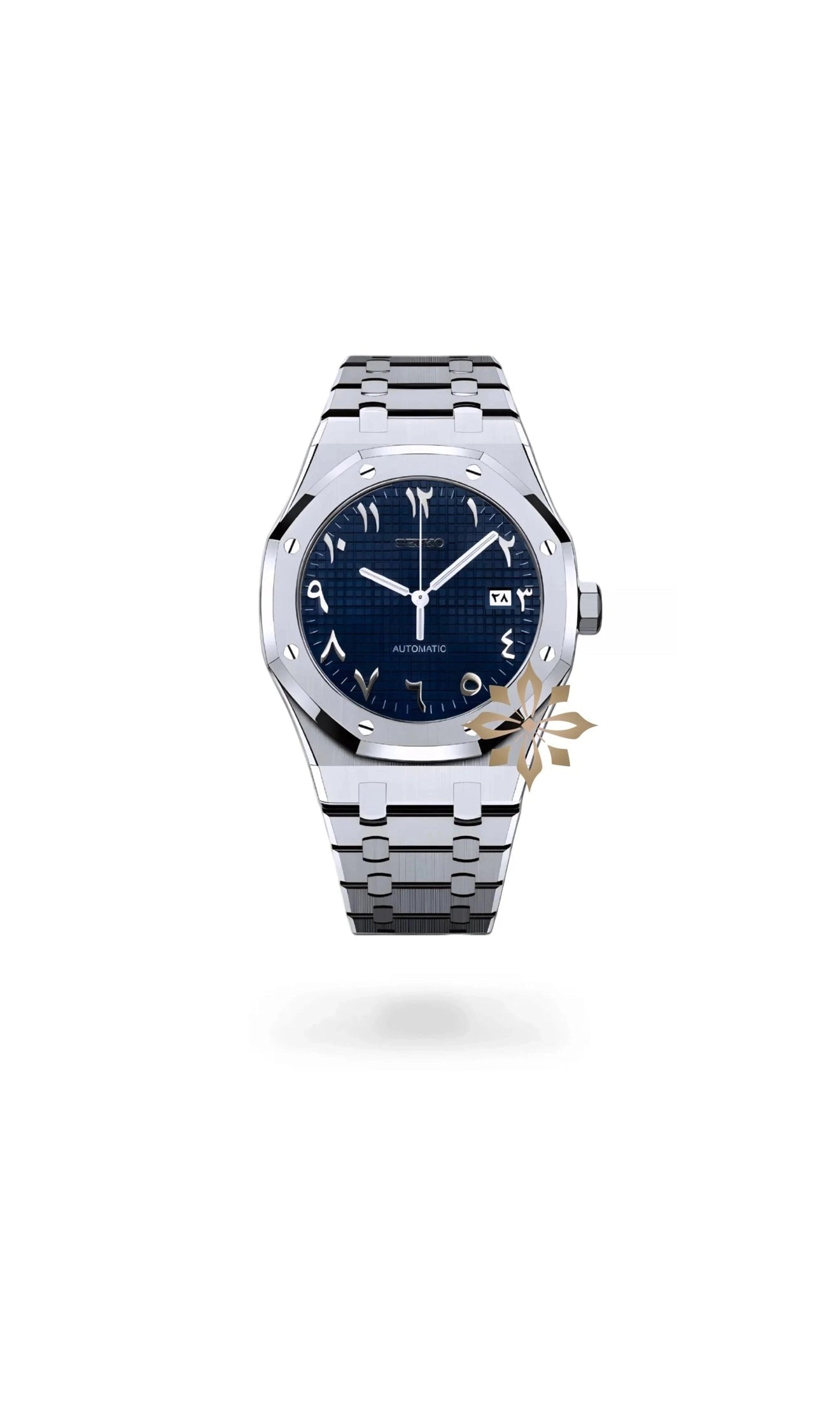 Oak mod automatic watch 'navy blue' arabic-Circa Watch Labs