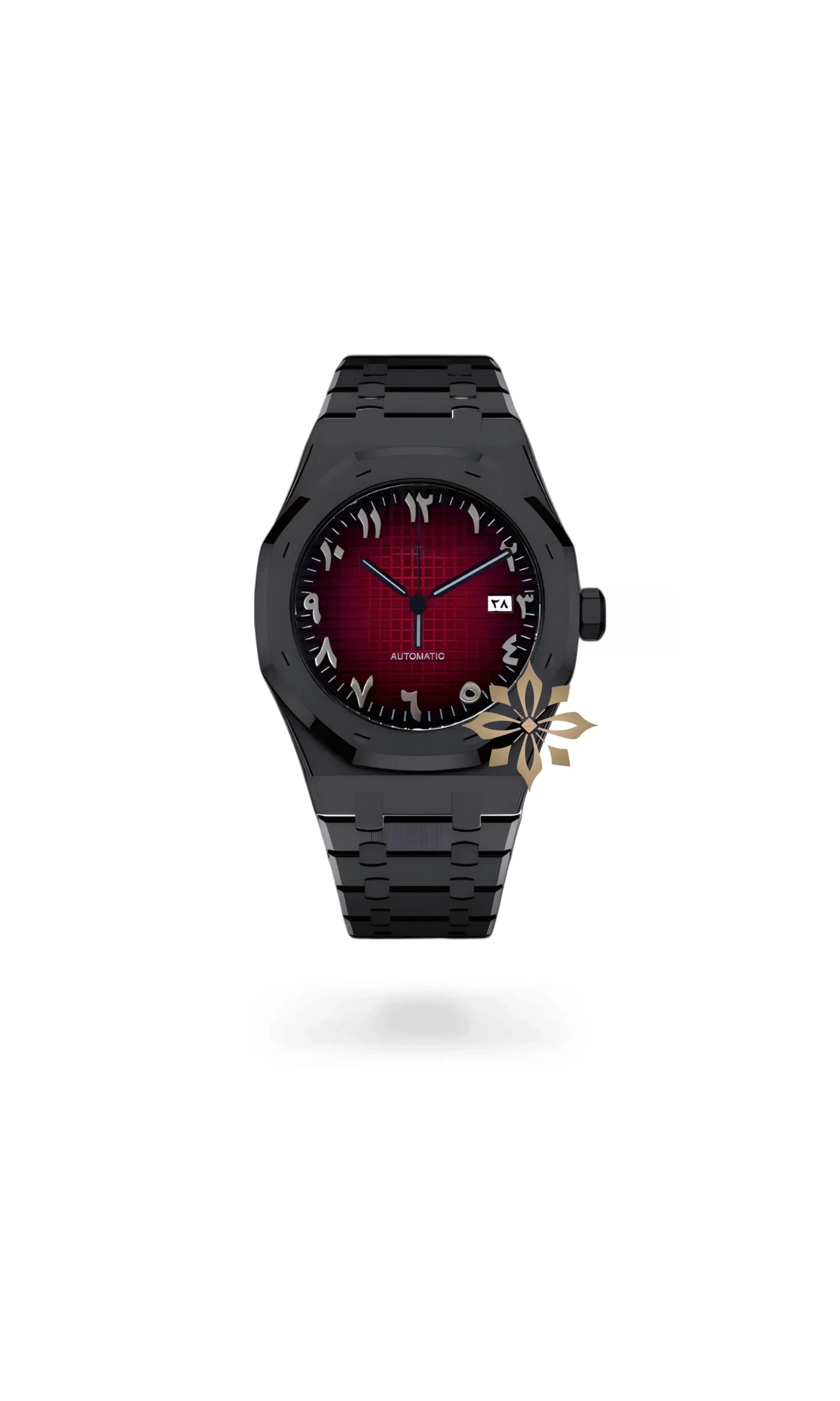 Oak mod automatic watch 'red black' arabic