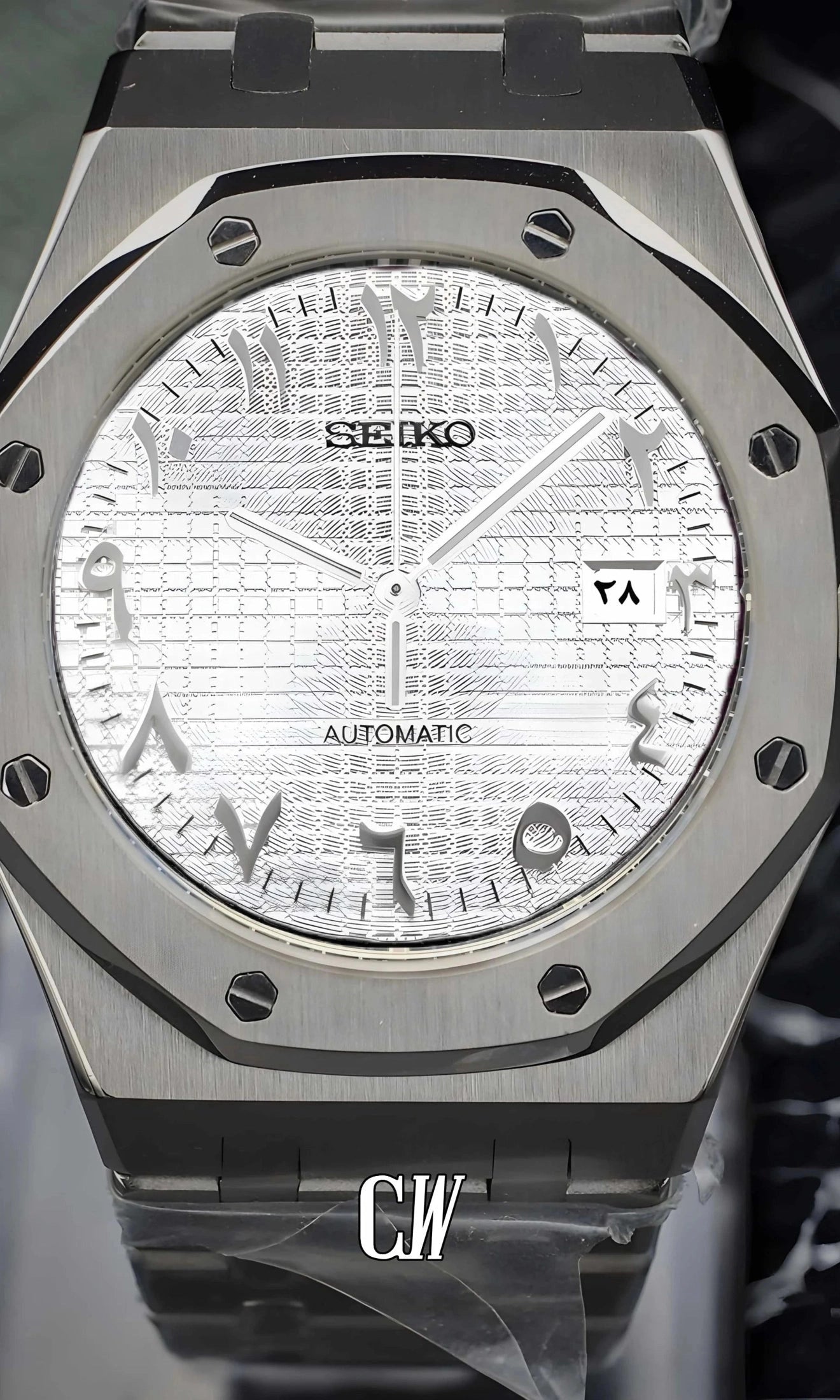 Oak mod automatic watch 'white' arabic-Circa Watch Labs