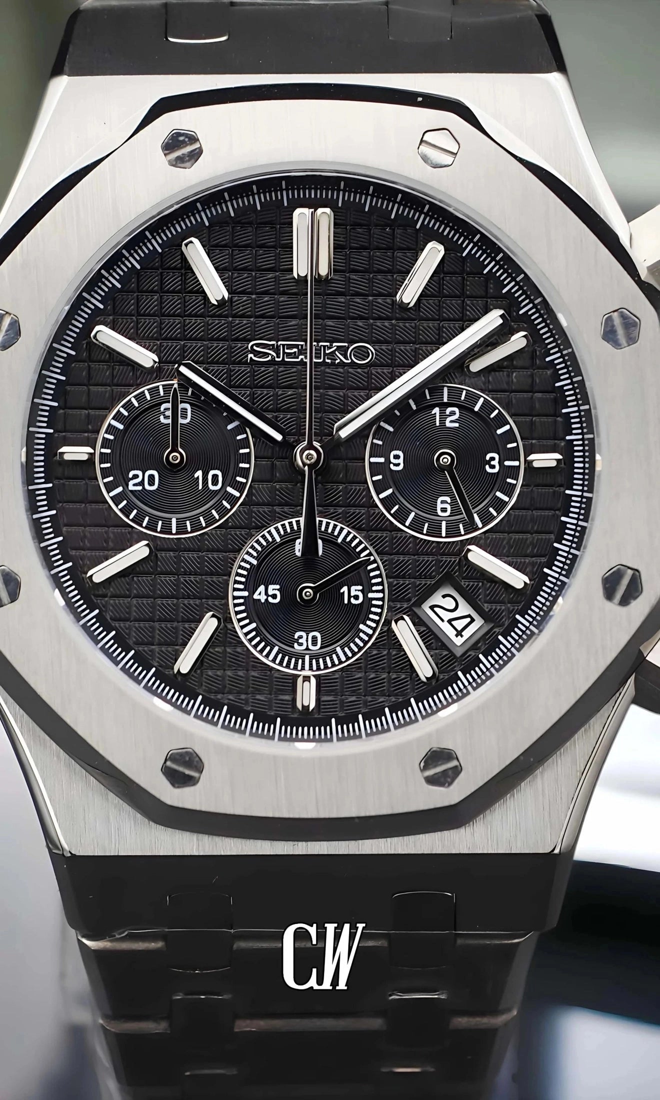 Oak mod chronograph black watch-Circa Watch Labs