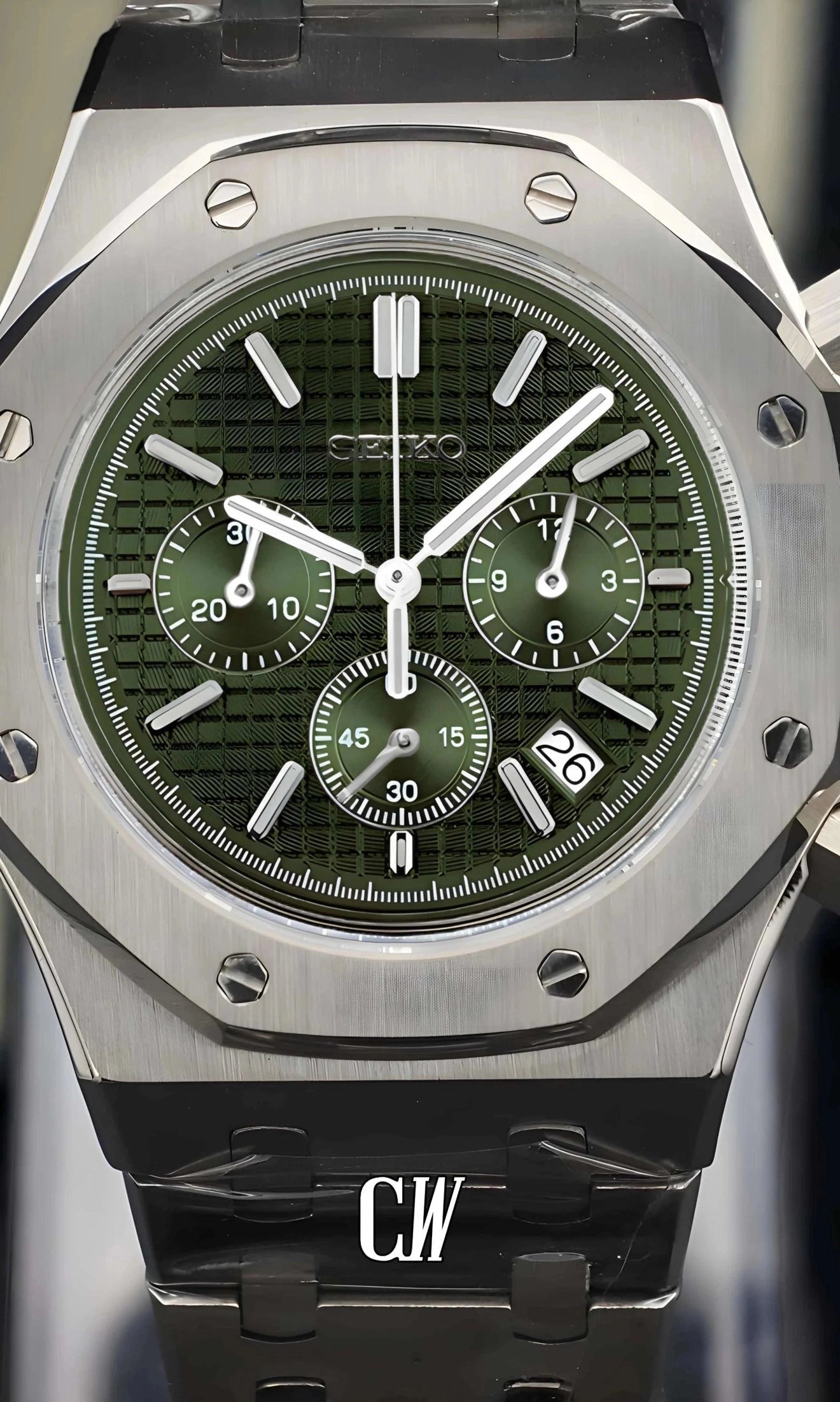 Oak mod chronograph olive green watch-Circa Watch Labs