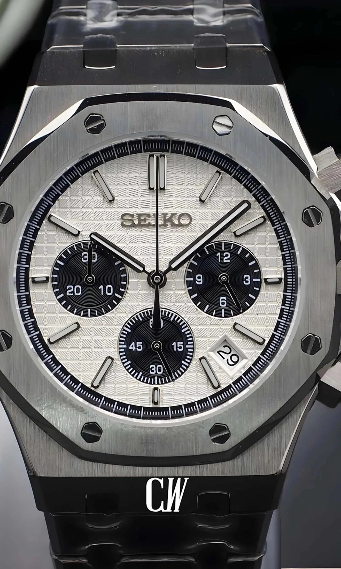 Oak mod chronograph white watch-Circa Watch Labs