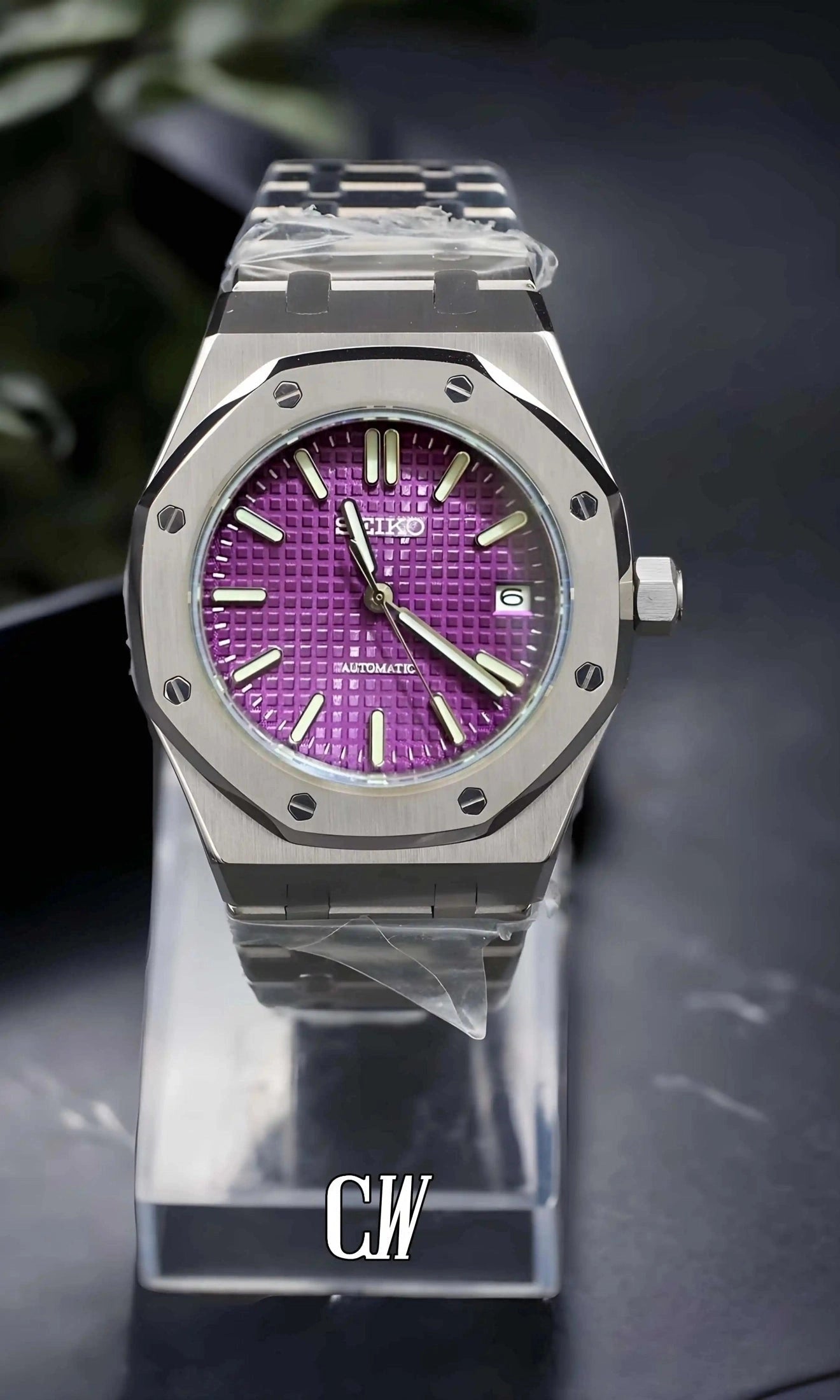 Oak mod watch purple-Circa Watch Labs