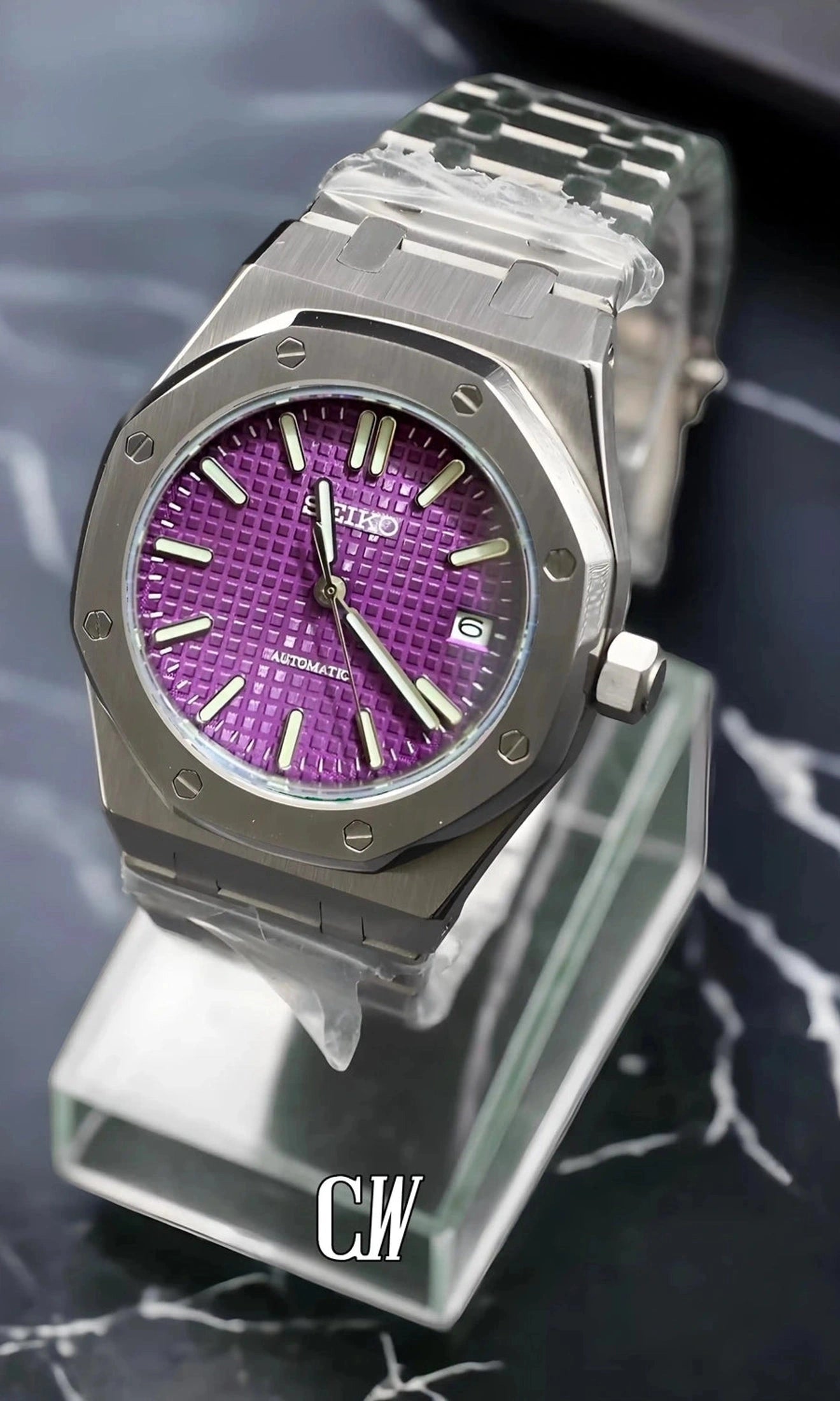 Oak mod watch purple-Circa Watch Labs