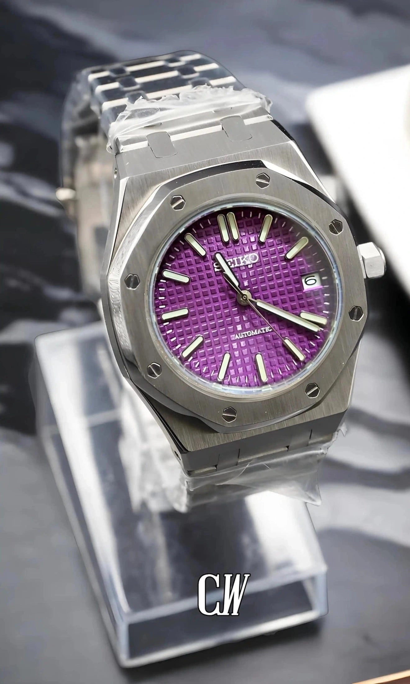 Oak mod watch purple-Circa Watch Labs