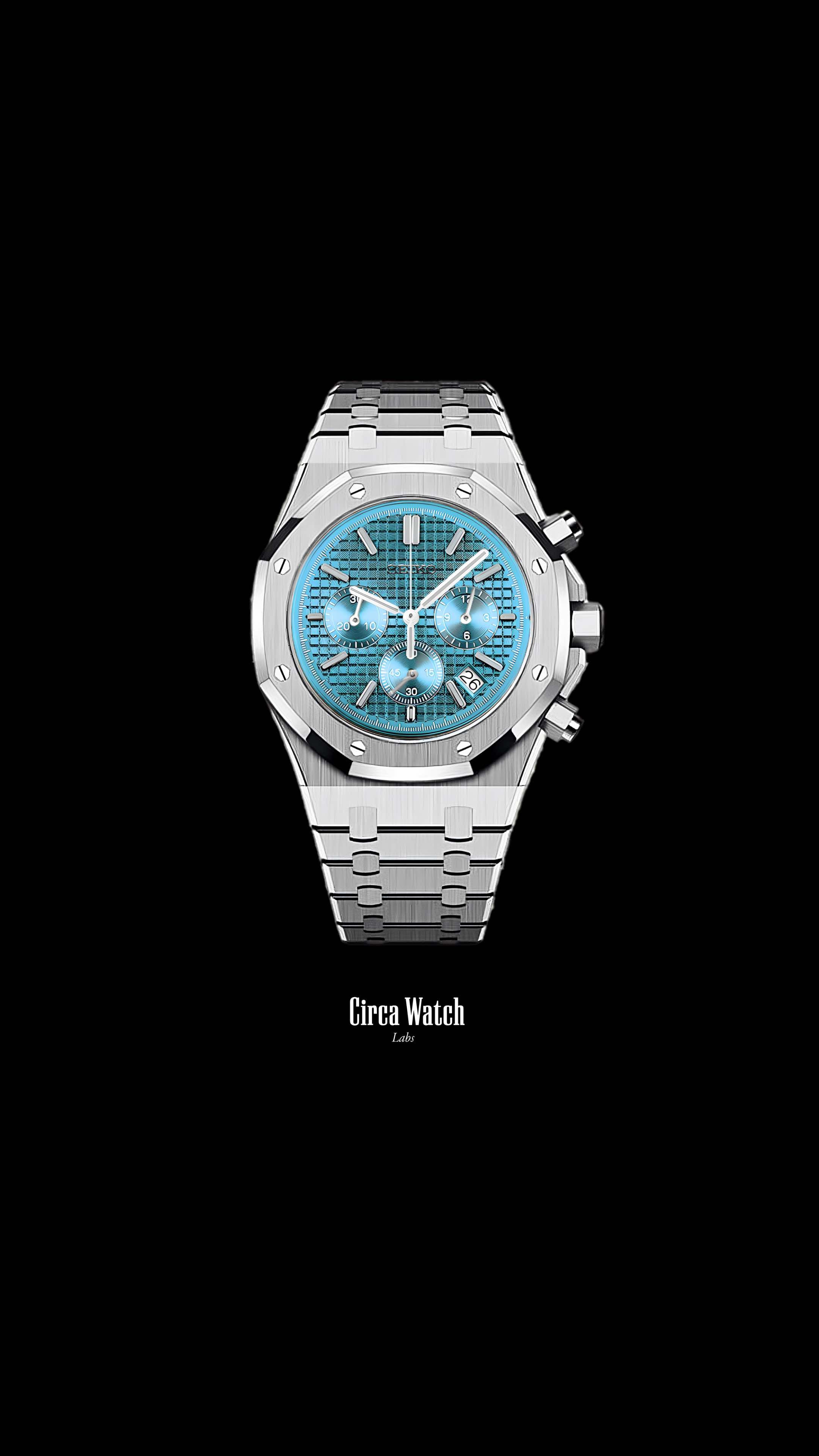 Mod Royal Seikoak chronograph ice blue watch