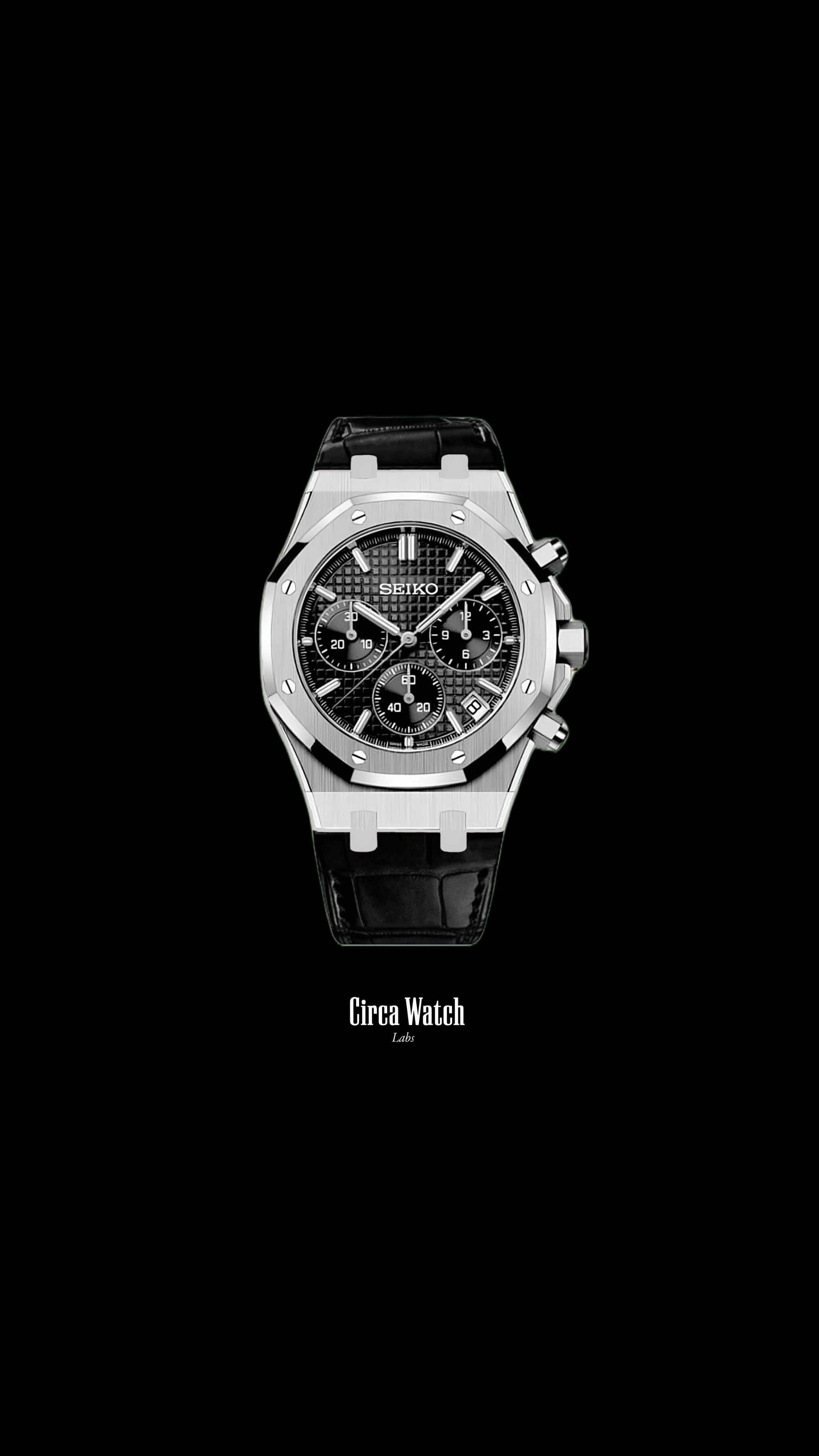 Mod Royal Seikoak chronograph black watch