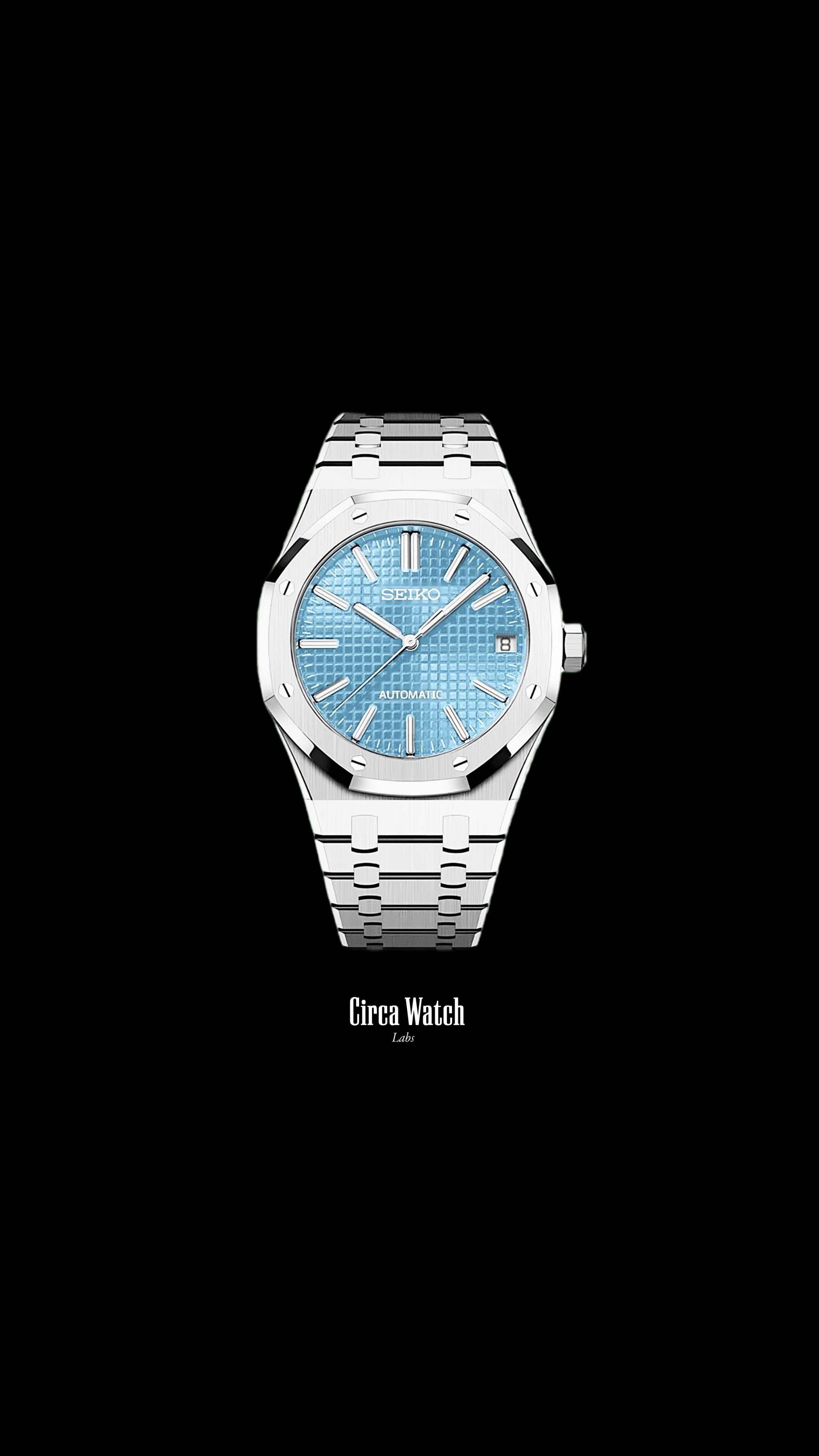 Mod Royal Seikoak automatic watch 'ice blue'