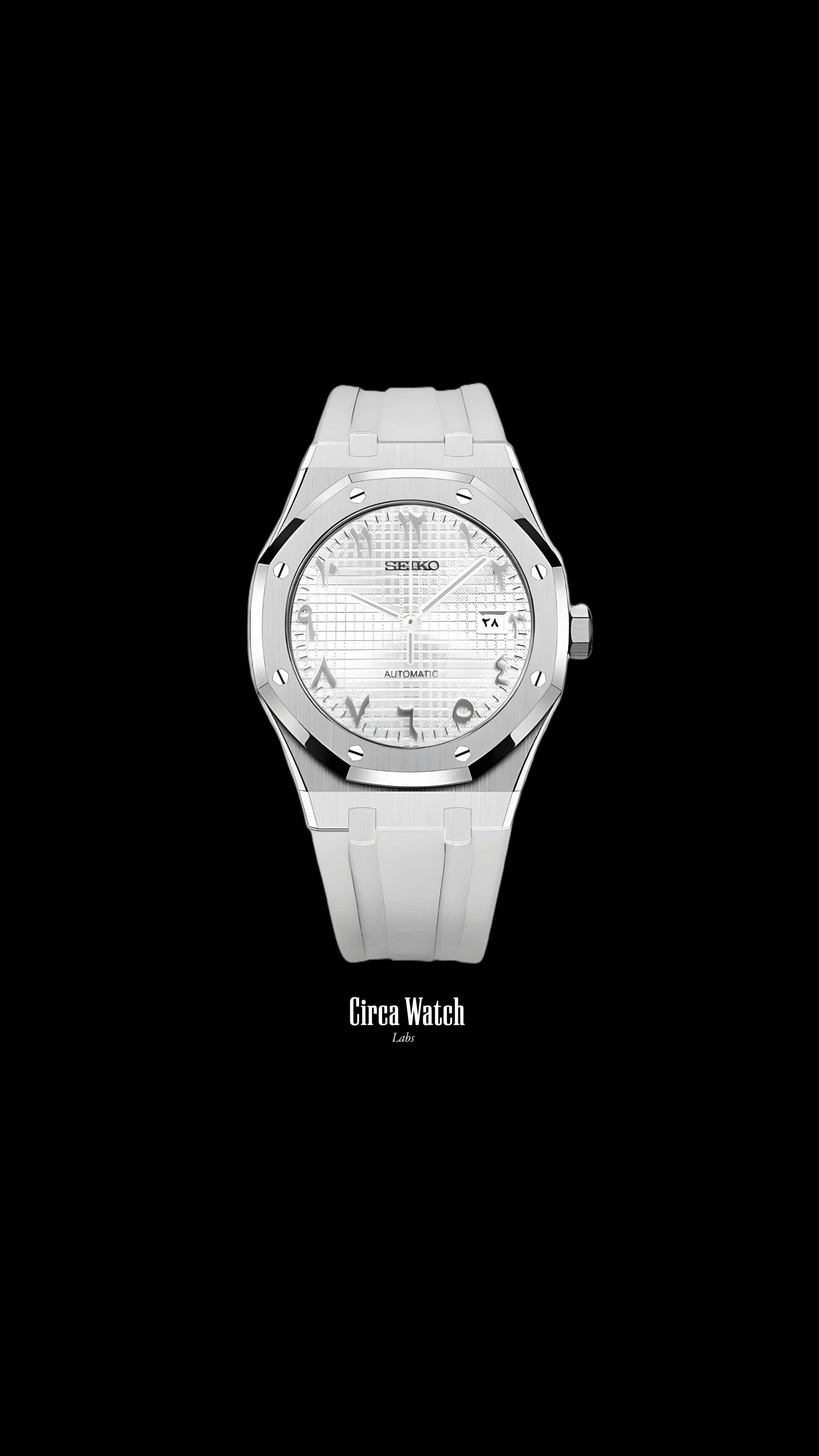 Mod Royal Seikoak automatic watch 'white' arabic