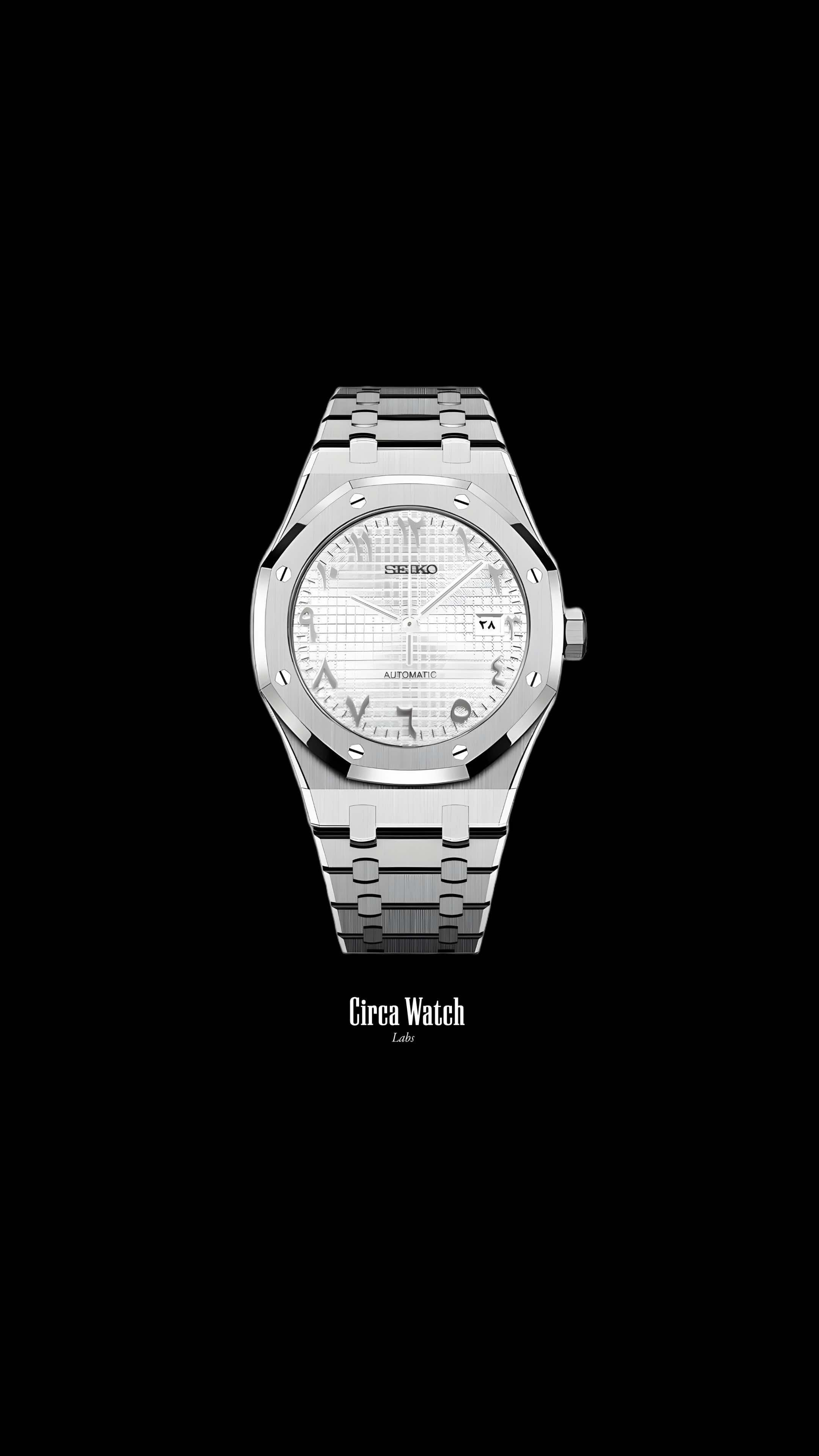 Mod Royal Seikoak automatic watch 'white' arabic