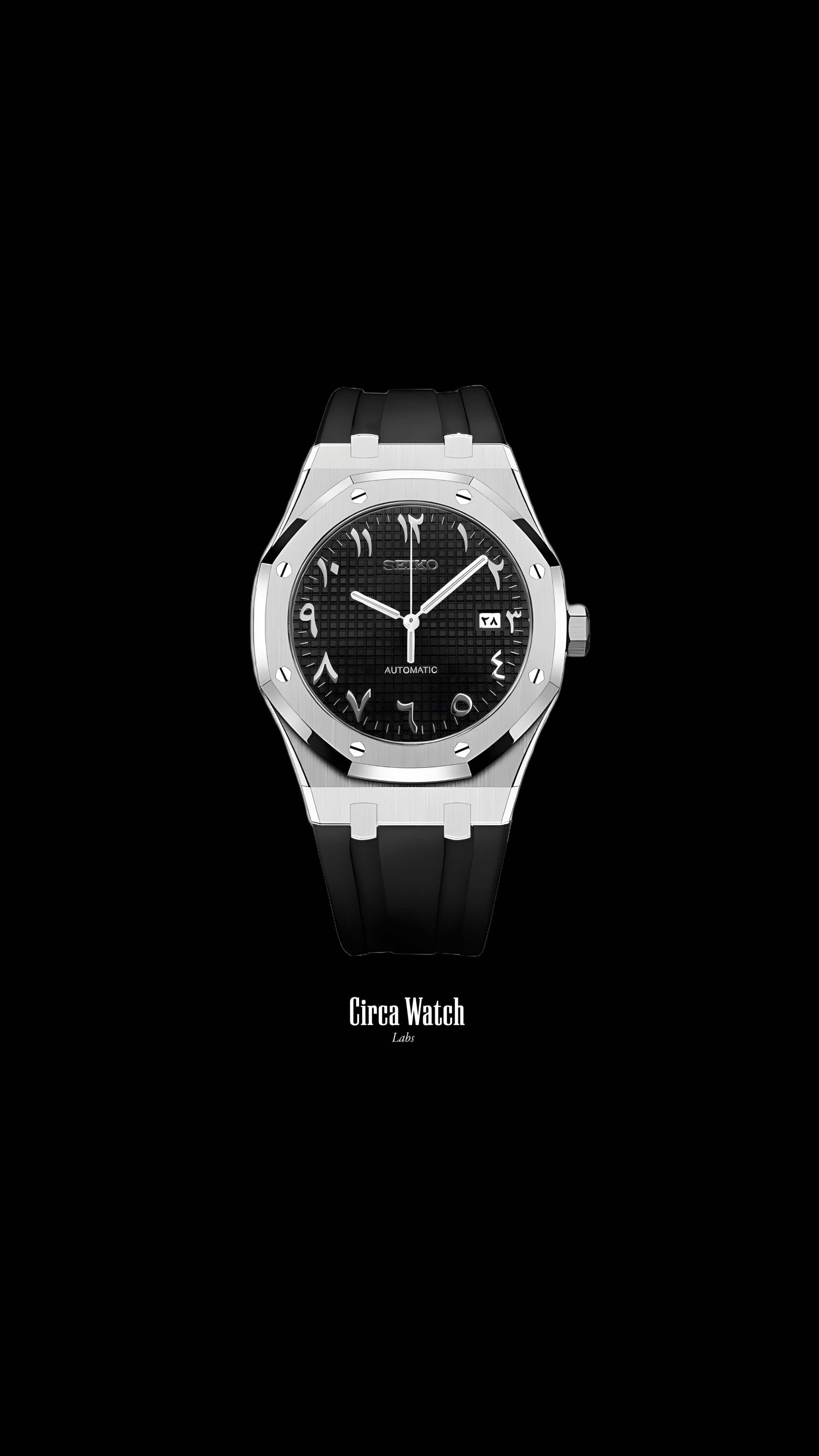 Mod Royal Seikoak automatic watch 'black' arabic