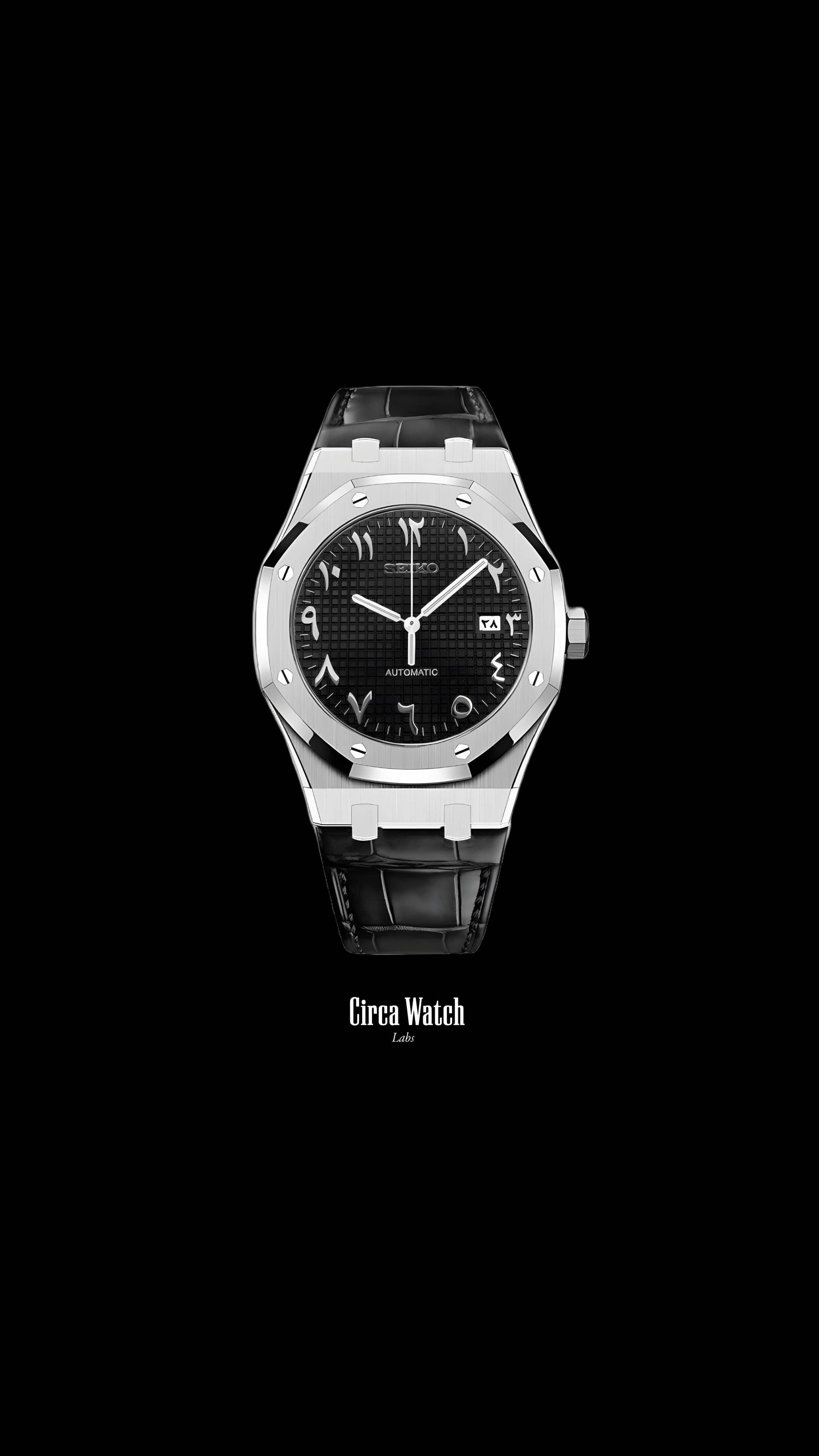 Mod Royal Seikoak automatic watch 'black' arabic