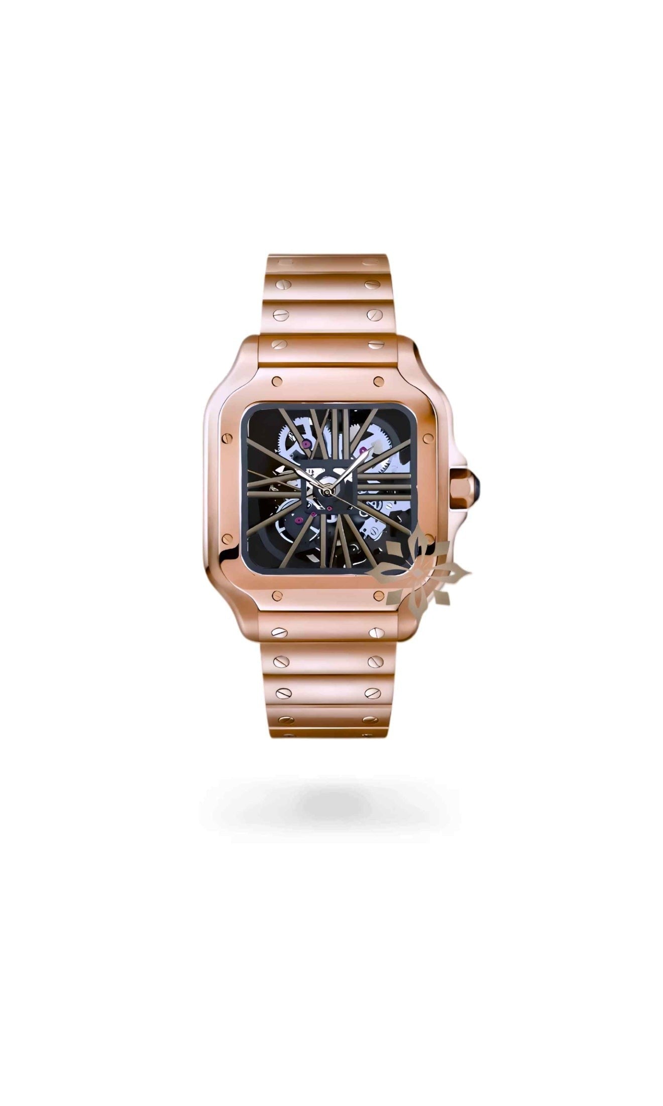 Santo Mod Santos style skeleton watch rose gold-Circa Watch Labs