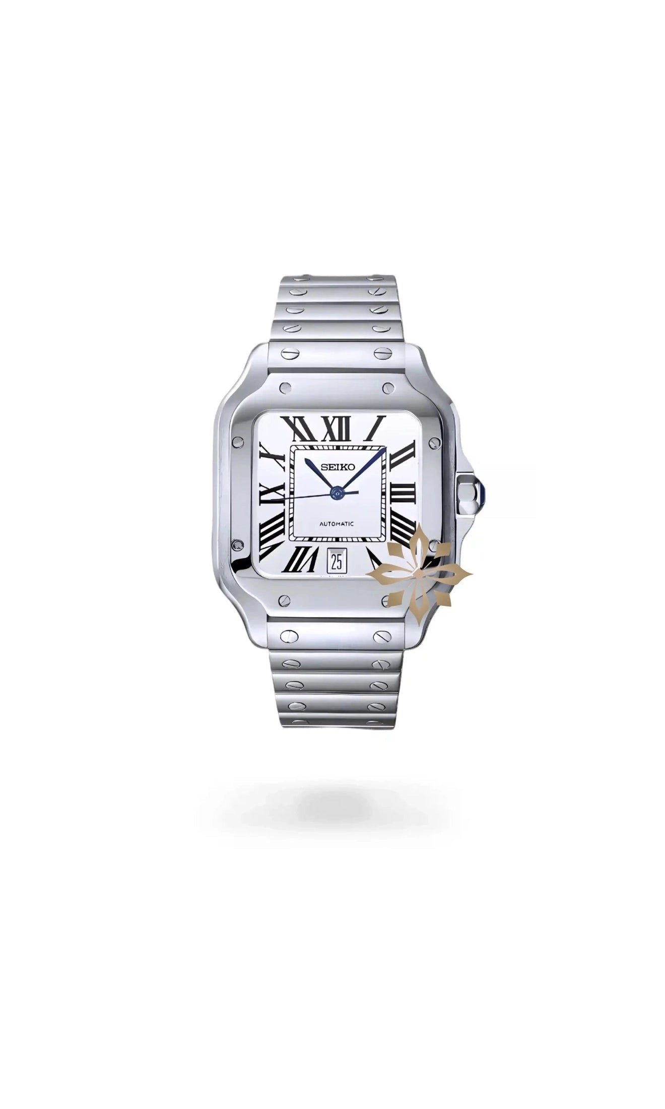 Santo Mod Santos style watch white-Circa Watch Labs