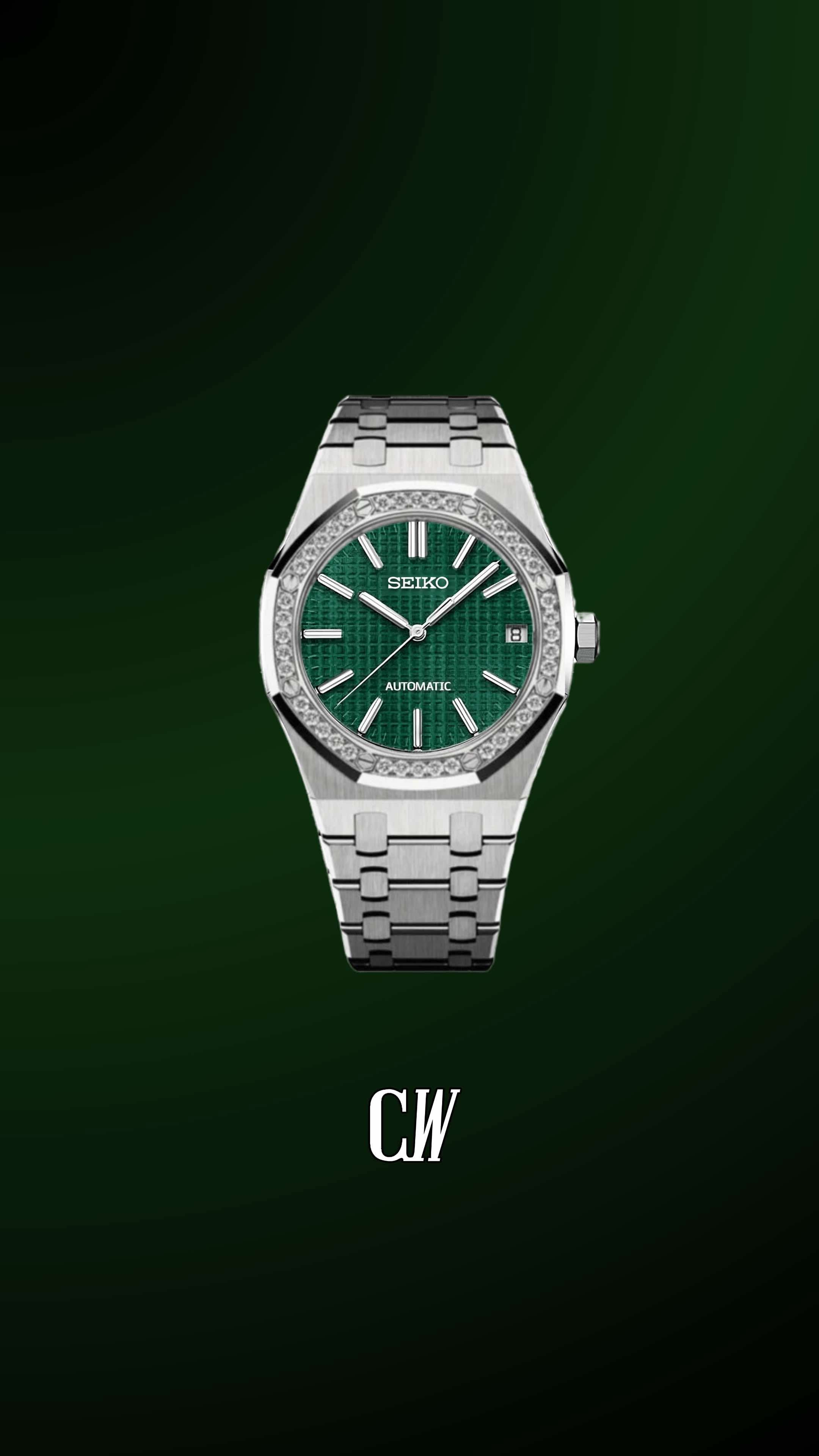 Ladies Mod Royal Seikoak watch 'Green' - Circa Watch Labs