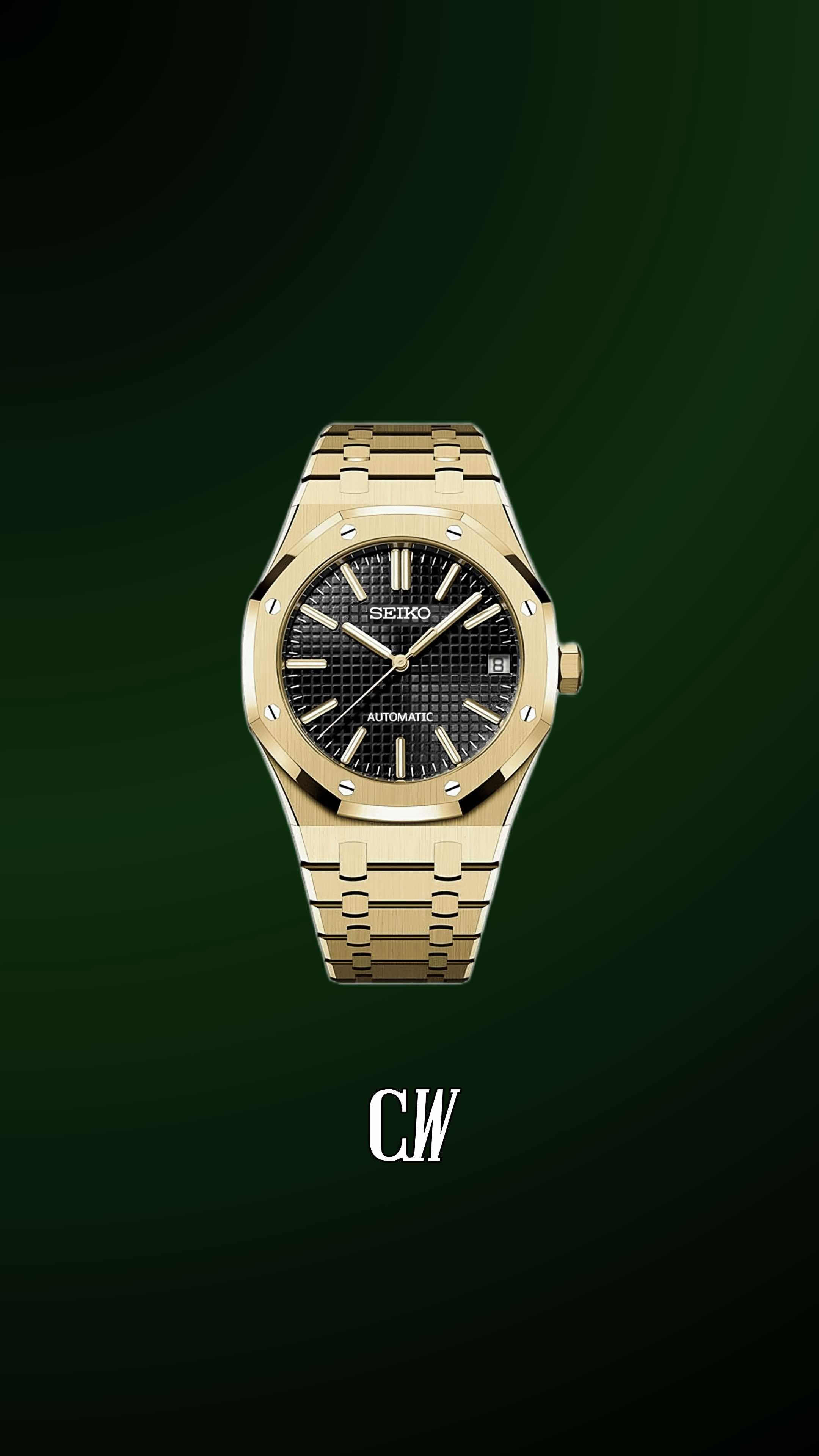 Mod Royal Seikoak watch 'Yellow Gold' - Circa Watch Labs