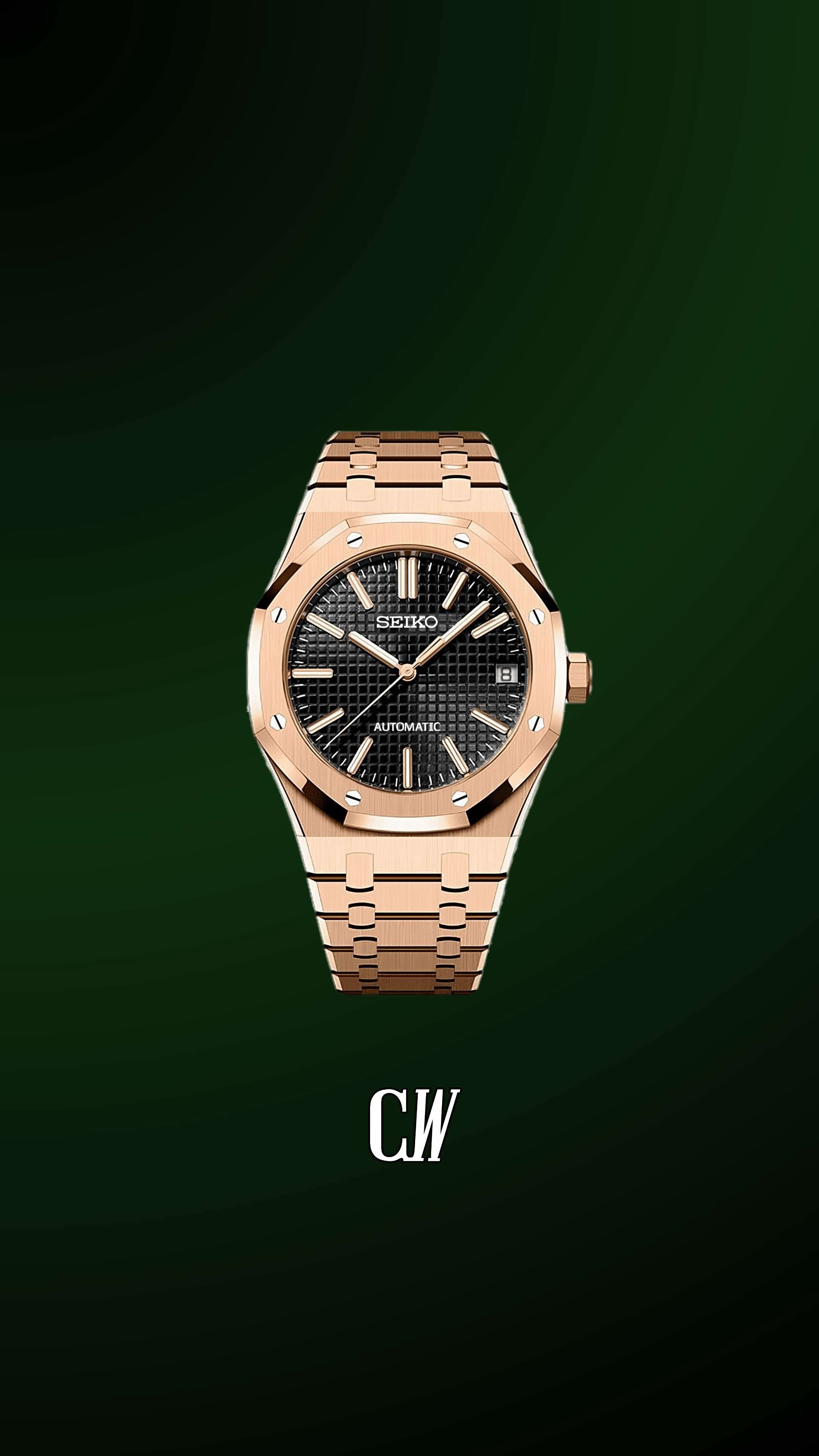 Mod Royal Seikoak watch 'Rose gold' - Circa Watch Labs