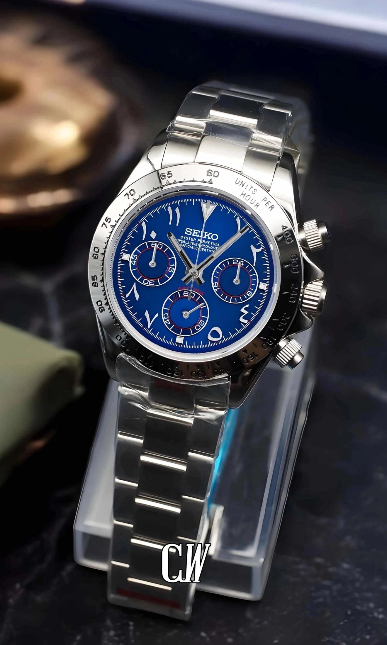 Seitona mod blue arabic watch-Circa Watch Labs