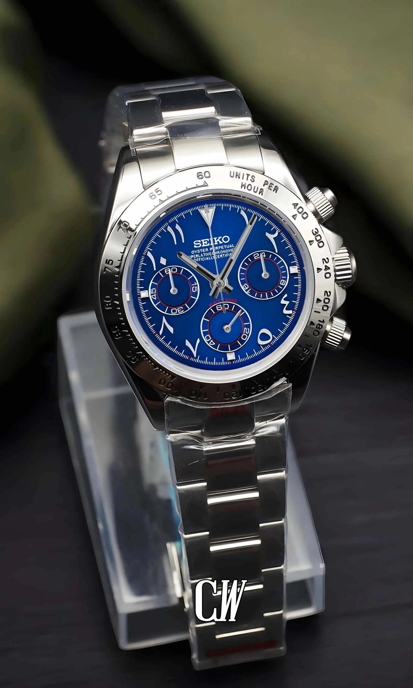 Seitona mod blue arabic watch-Circa Watch Labs