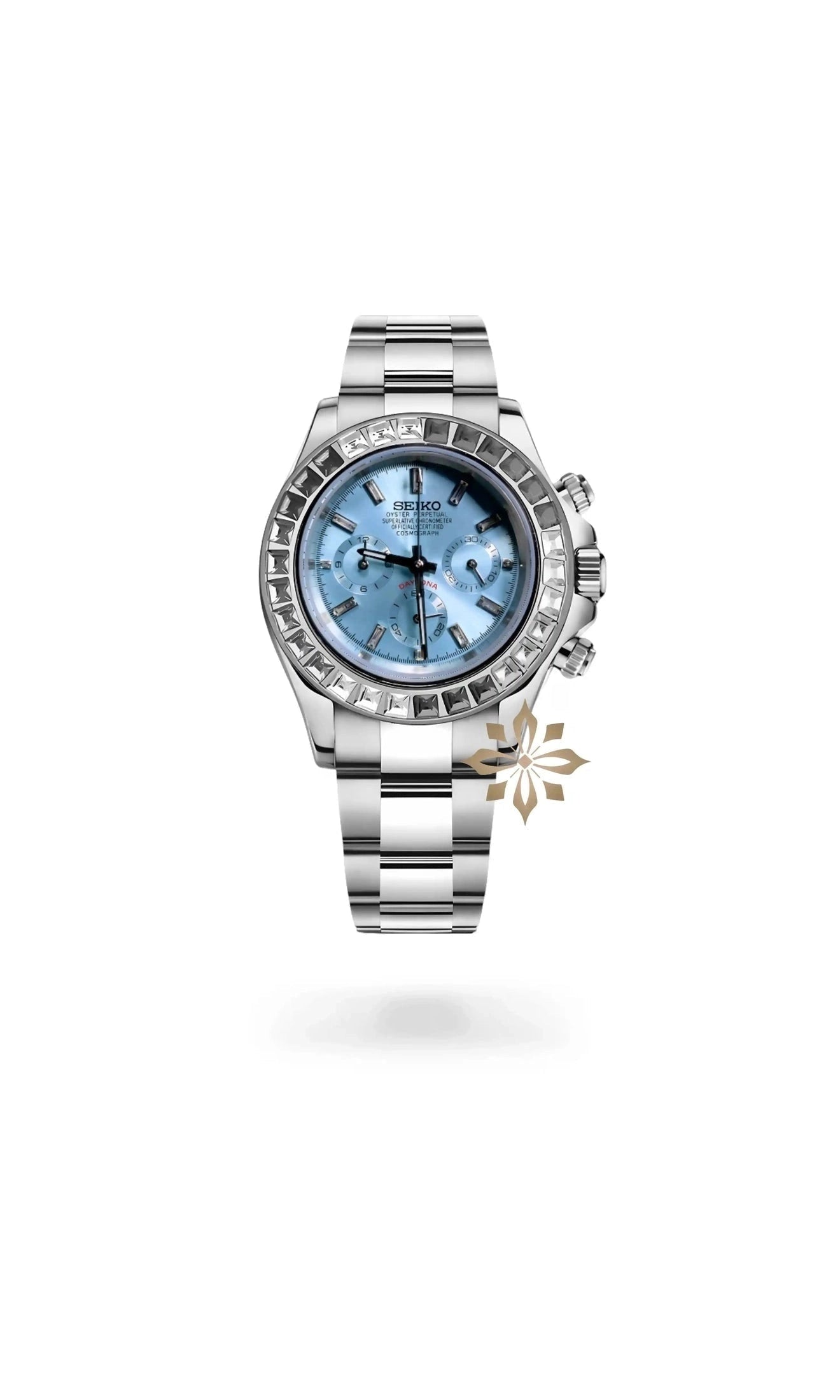 Seitona mod platinum baguette style watch-Circa Watch Labs