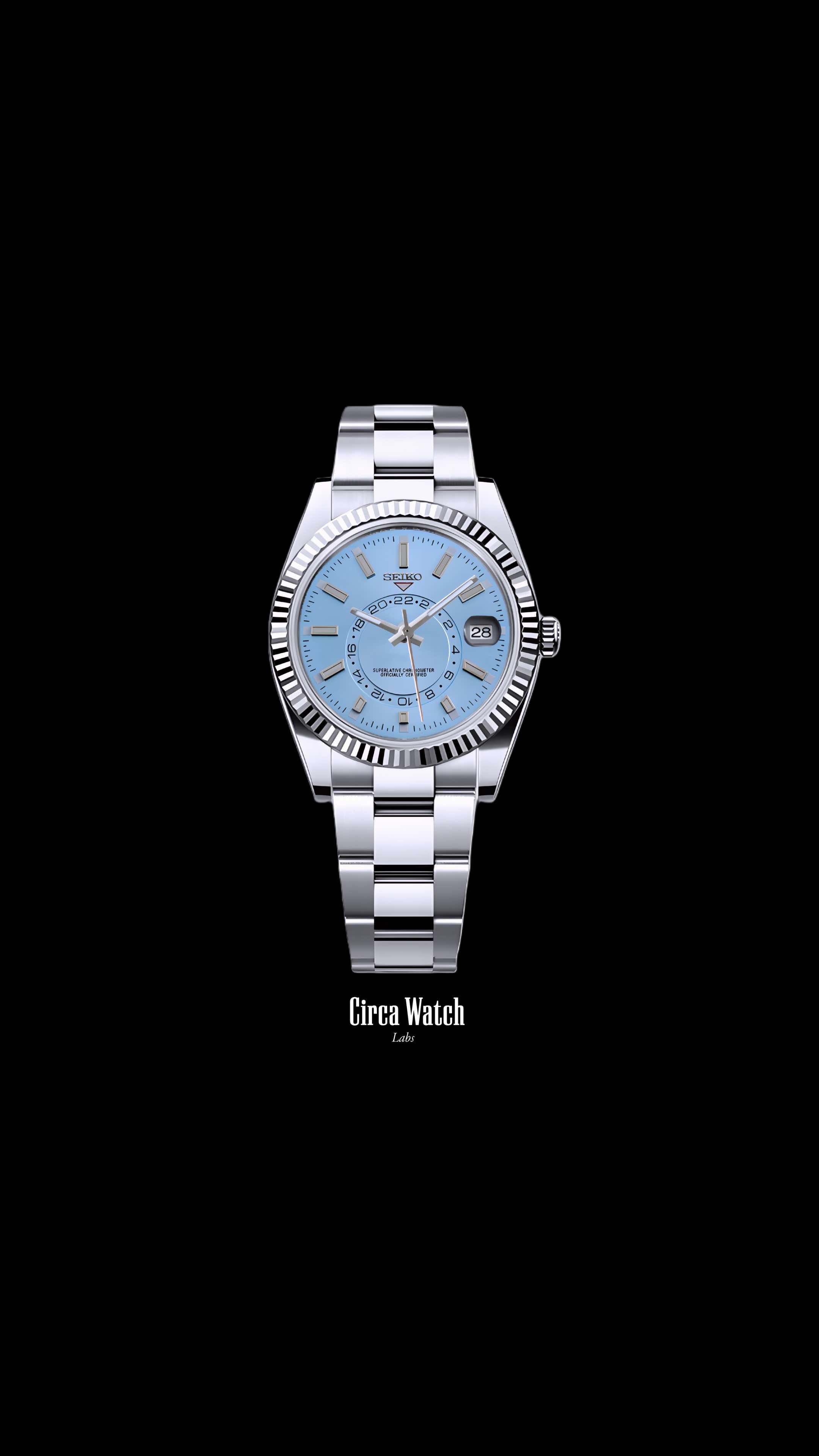 Seikojust mod skydweller watch ice blue