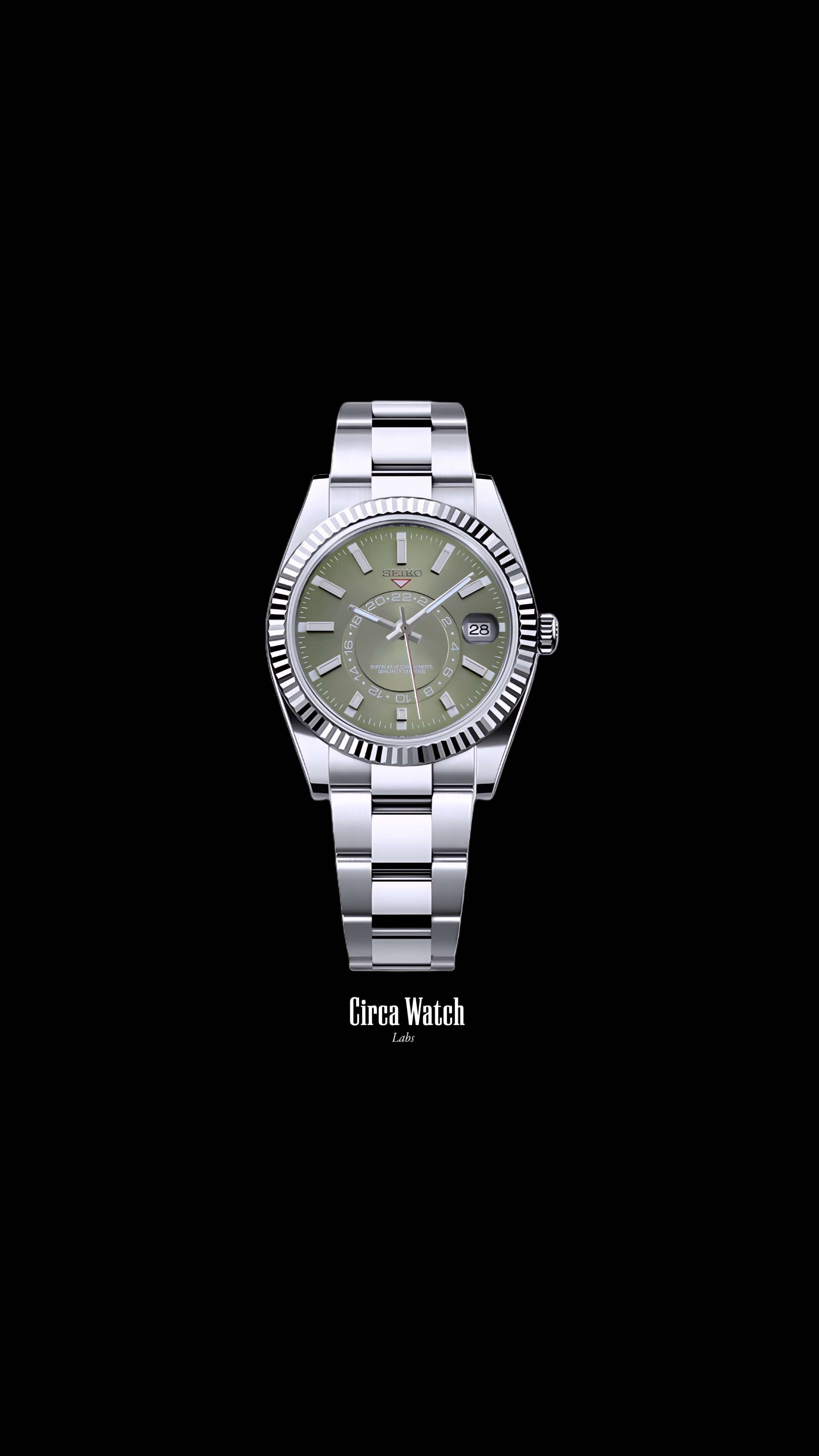 Seikojust mod skydweller watch olive green