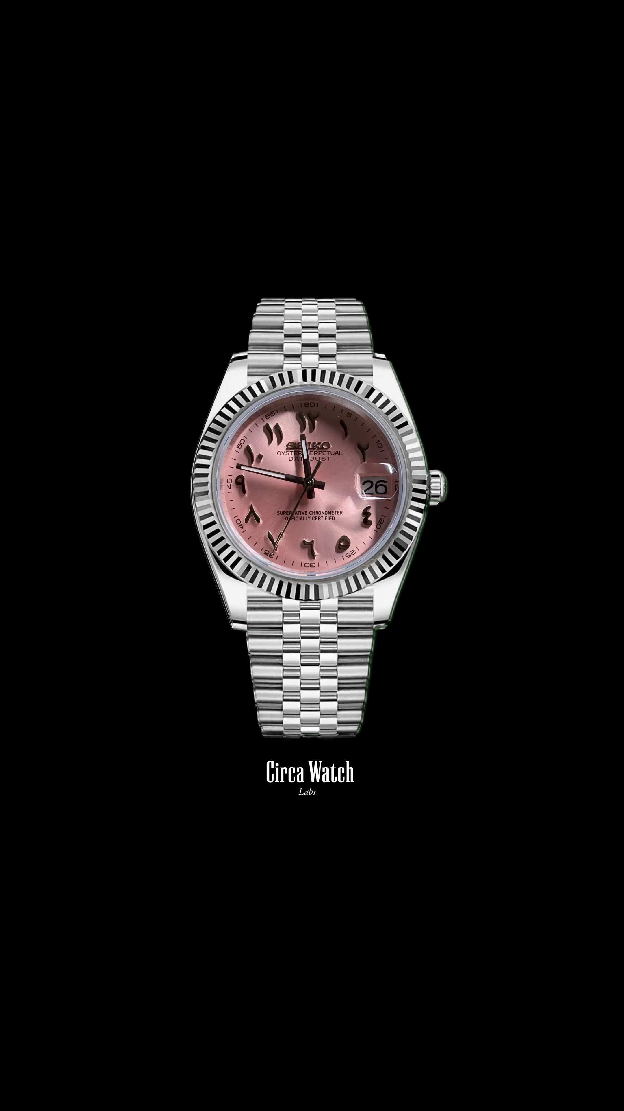 Seikojust mod watch 'arabic sunburst pink'