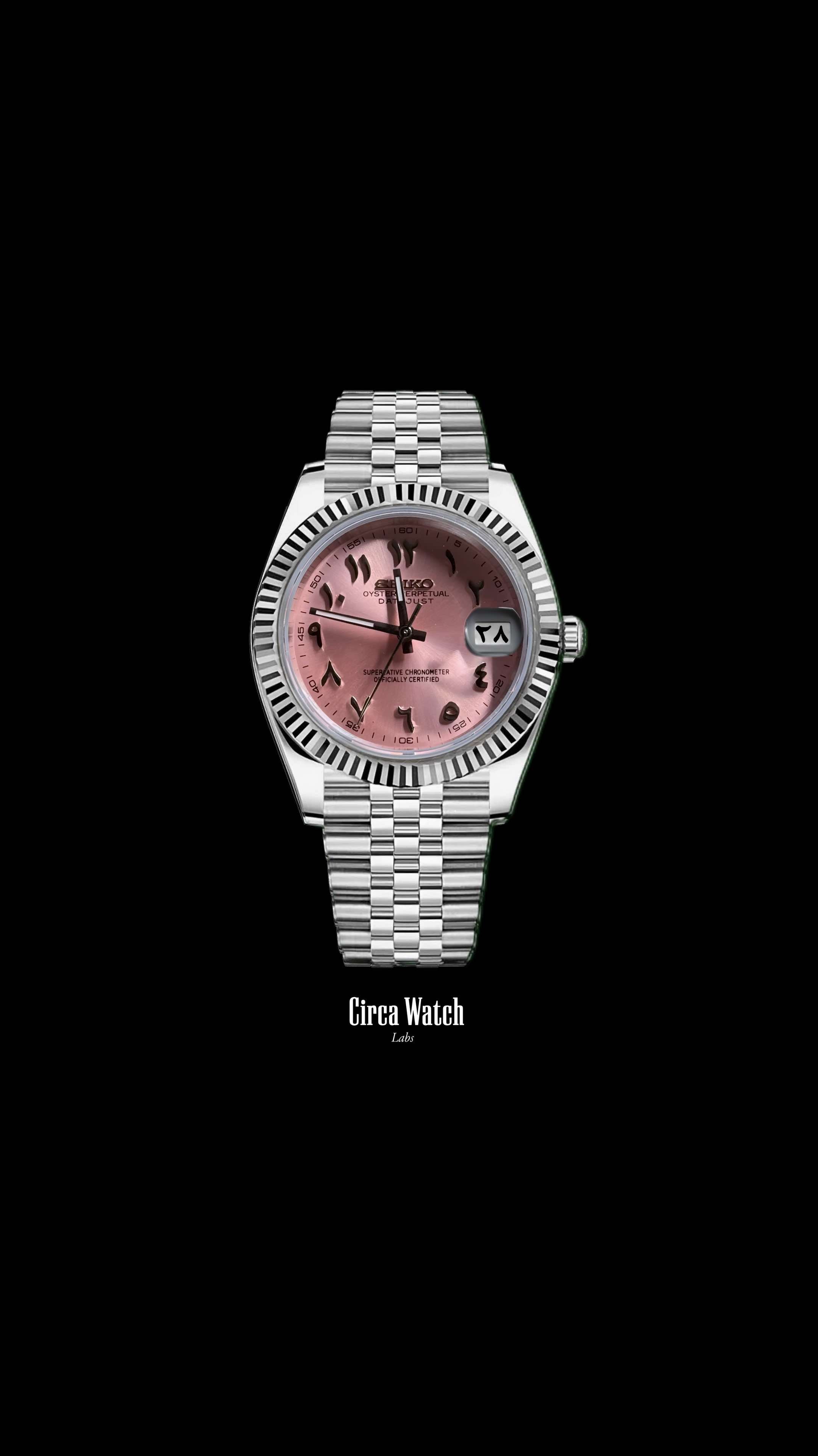 Seikojust mod watch 'arabic sunburst pink'