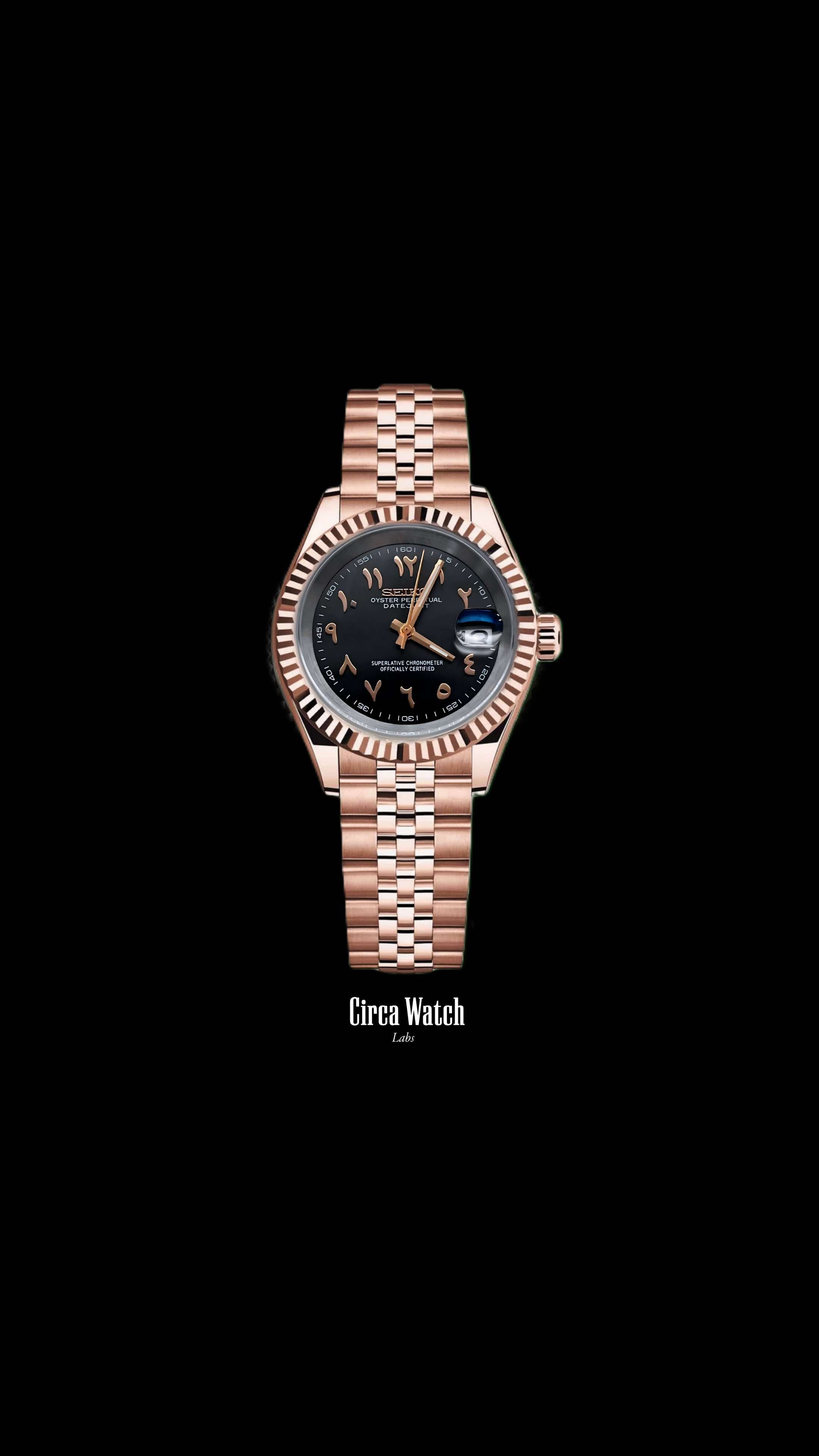 Seikojust mod watch 'Black rose gold' arabic