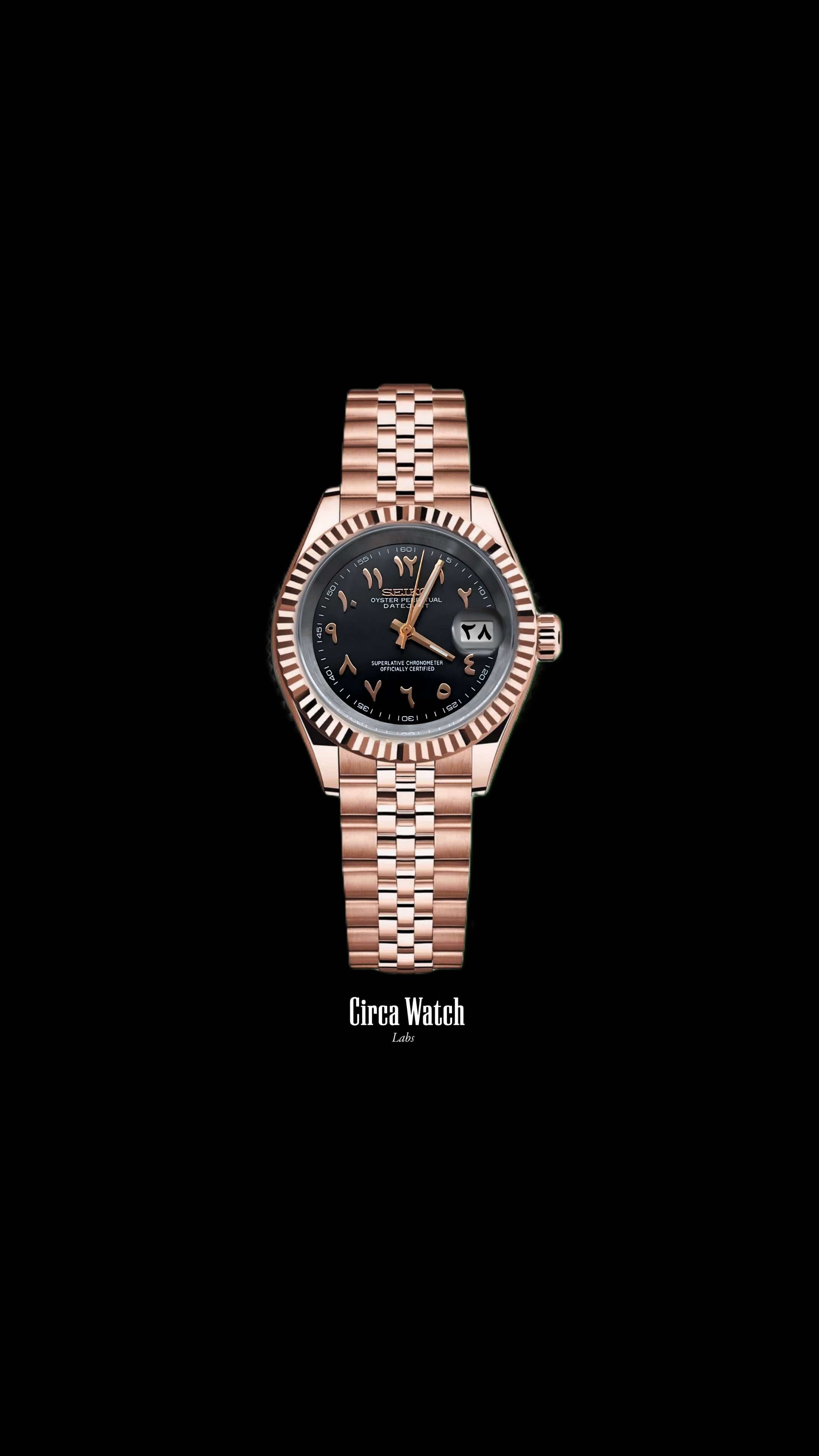 Seikojust mod watch 'Black rose gold' arabic