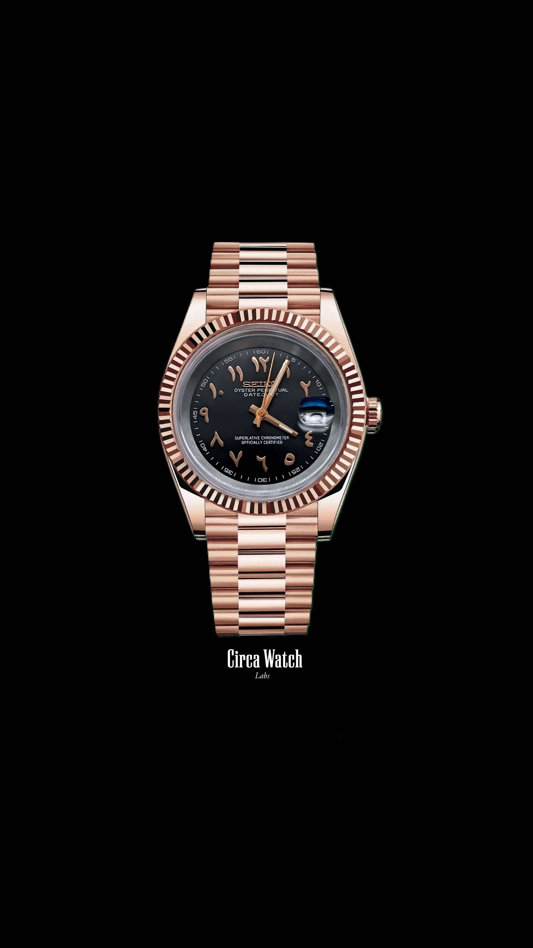 Seikojust mod watch 'Black rose gold' arabic