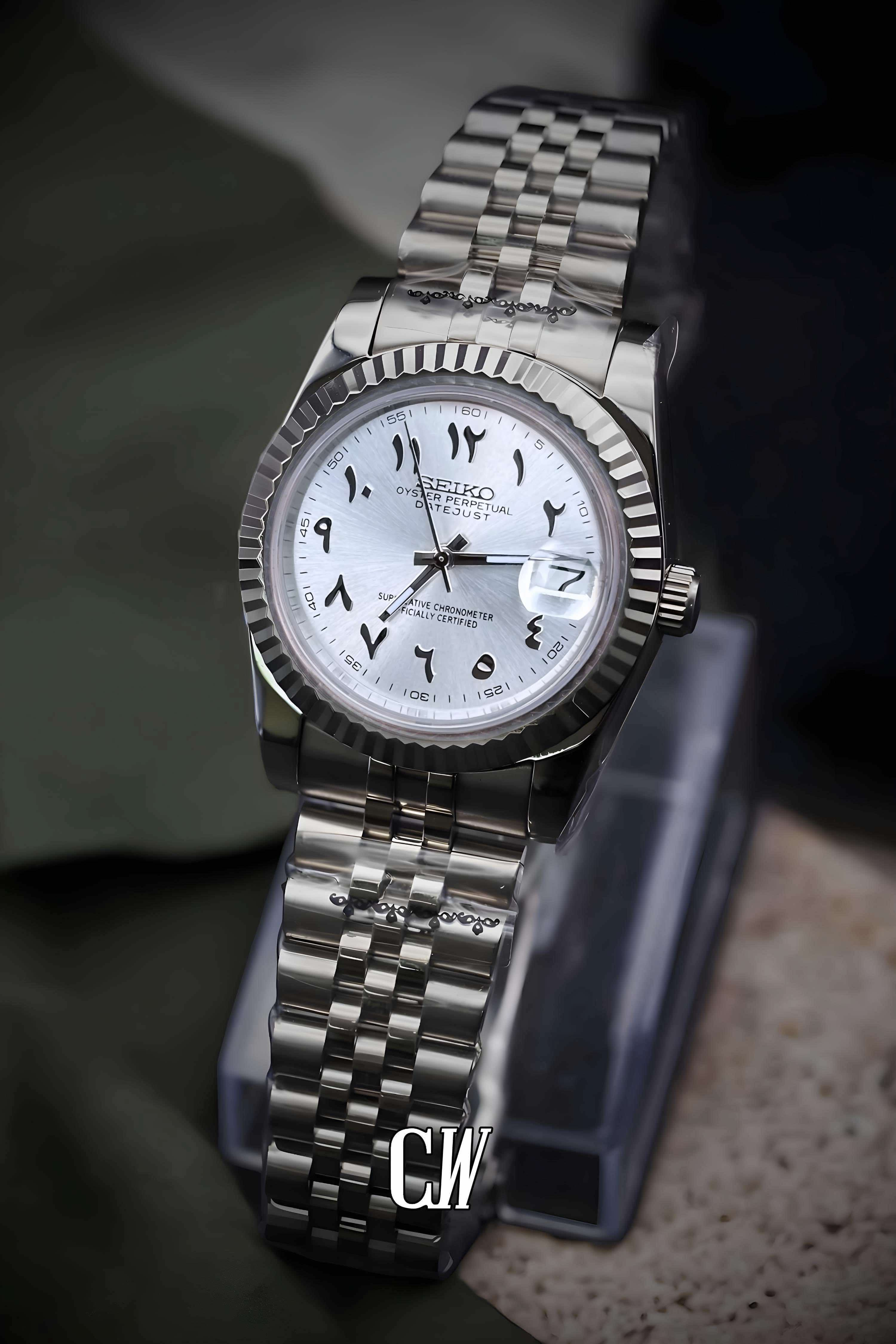 Seikojust mod watch 'Silver white' arabic