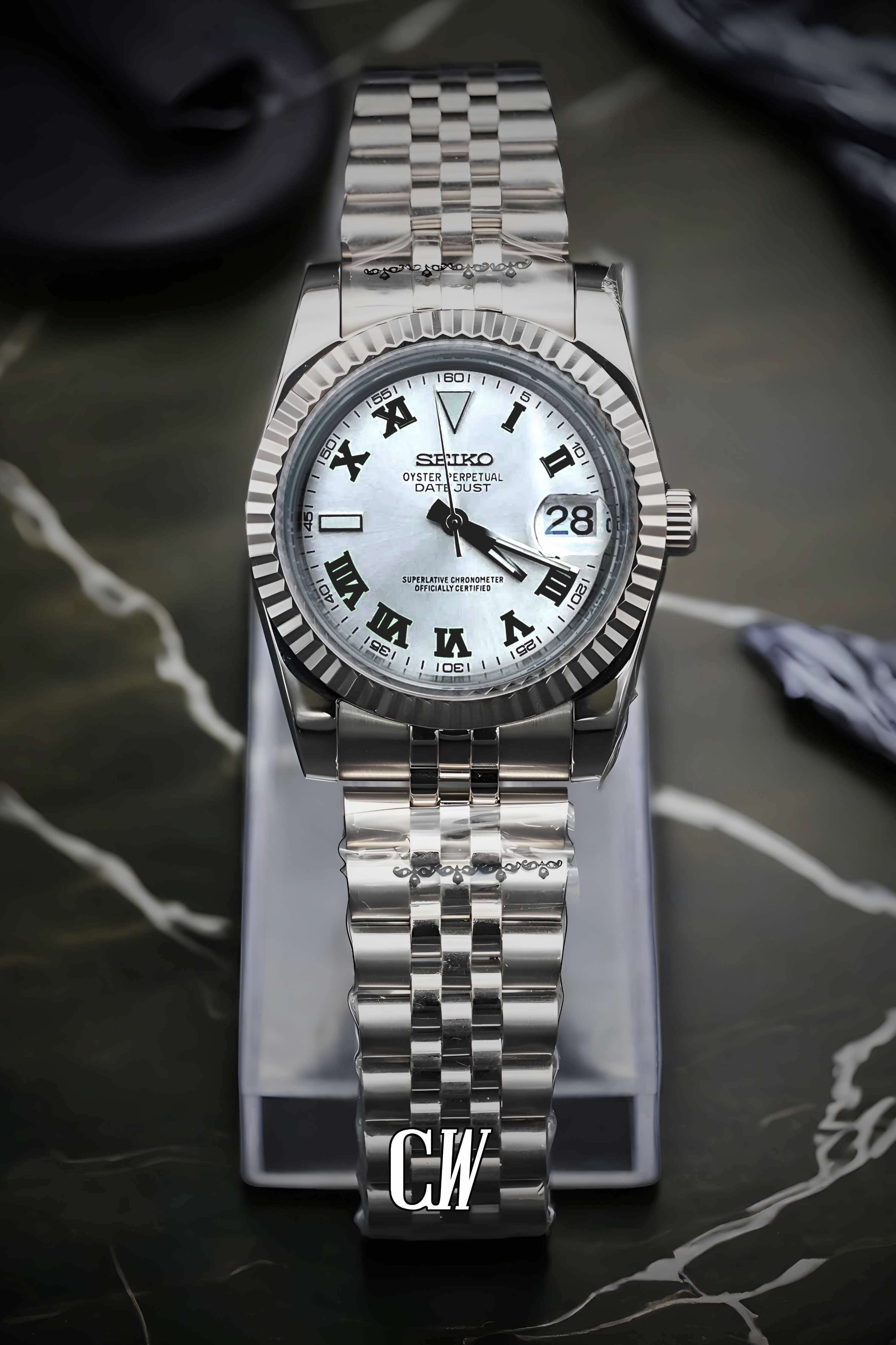 Seikojust mod Wimbledon watch white