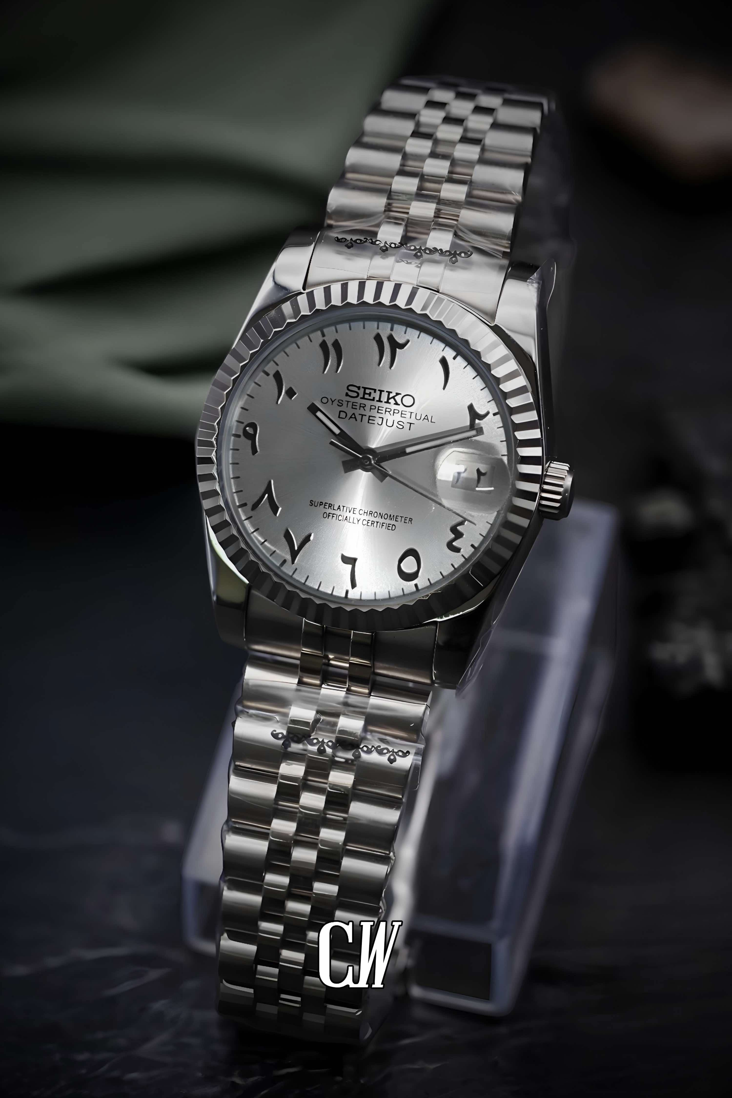 Seikojust mod watch 'Silver' arabic - Circa Watch Labs