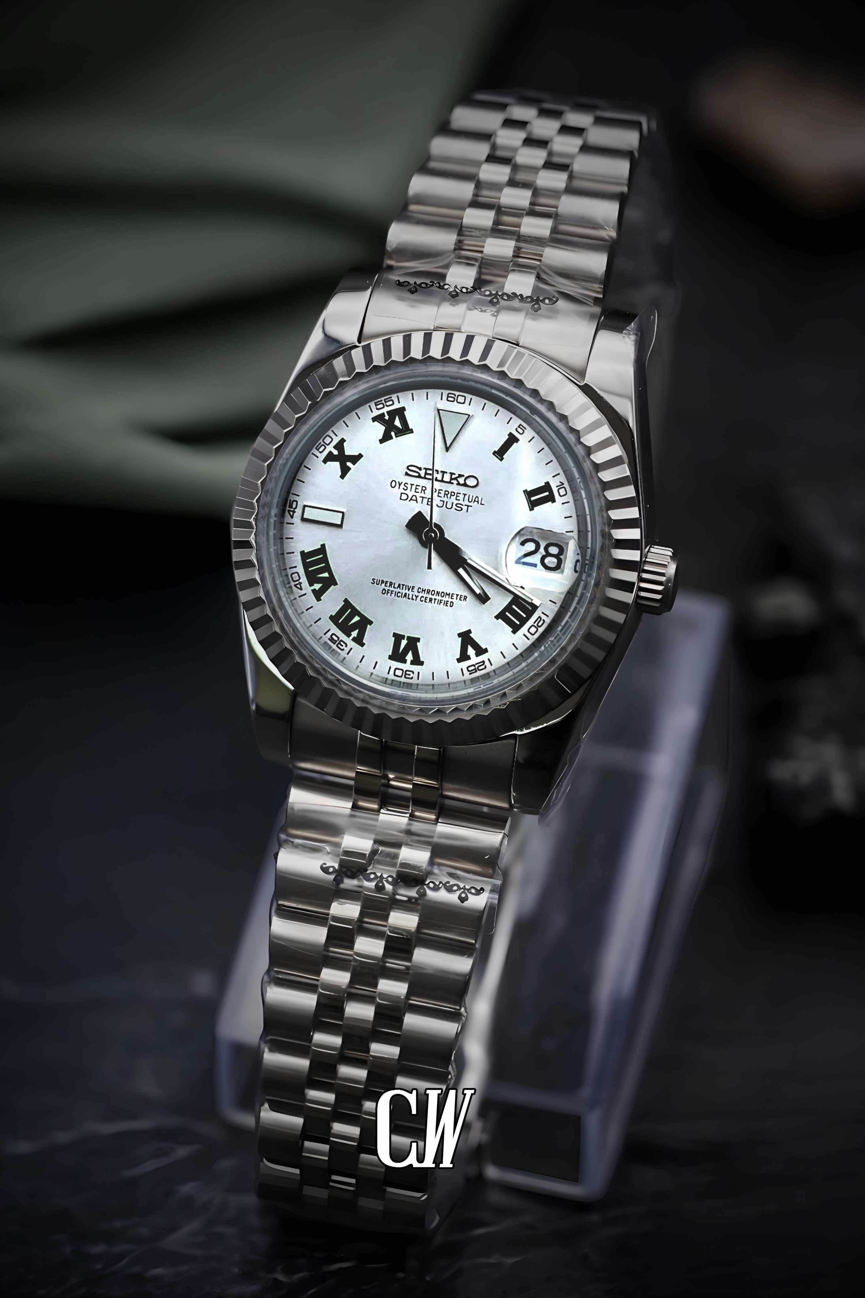 Seikojust mod Wimbledon watch white