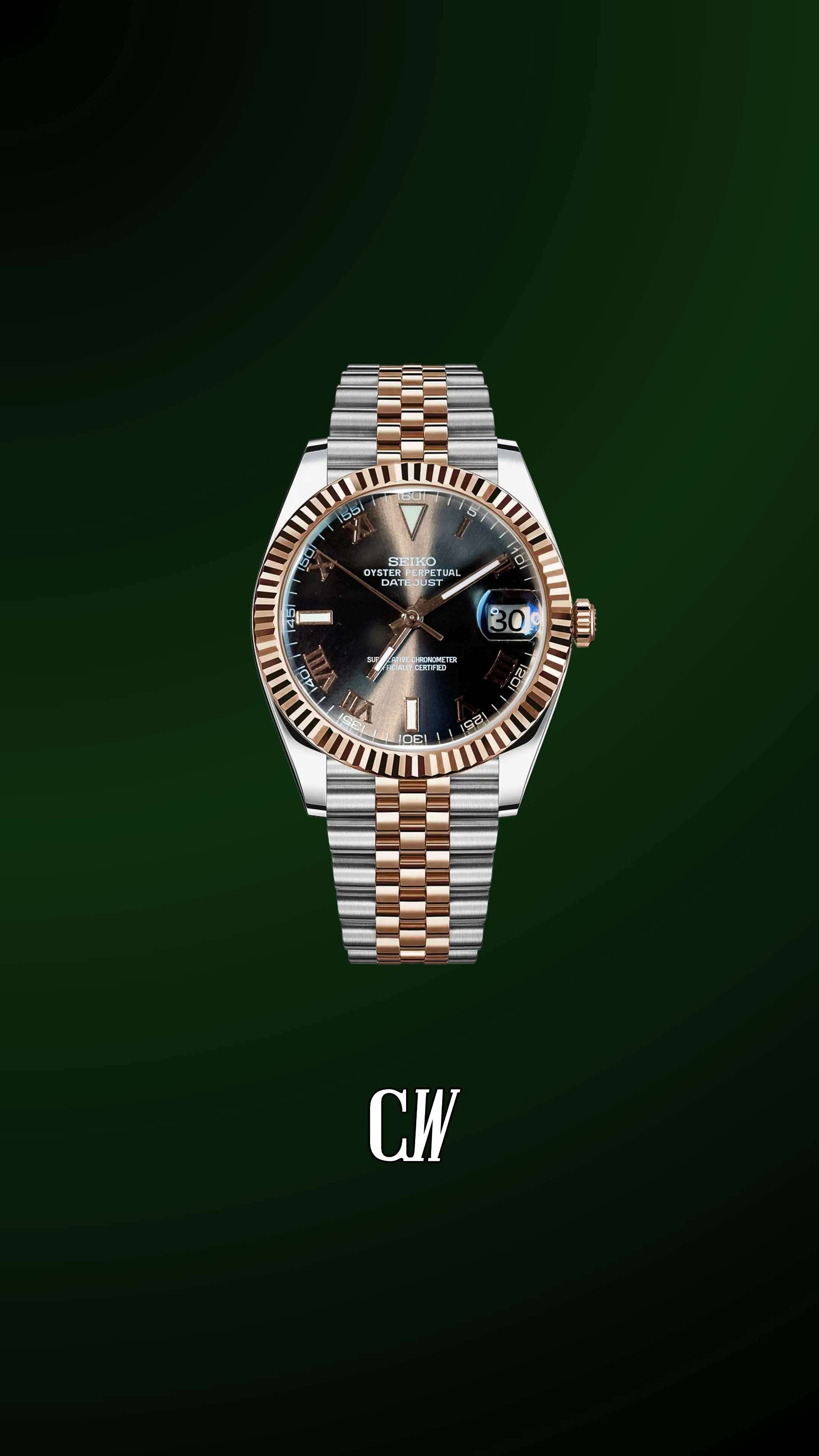 Seiko mod datejust Wimbledon watch